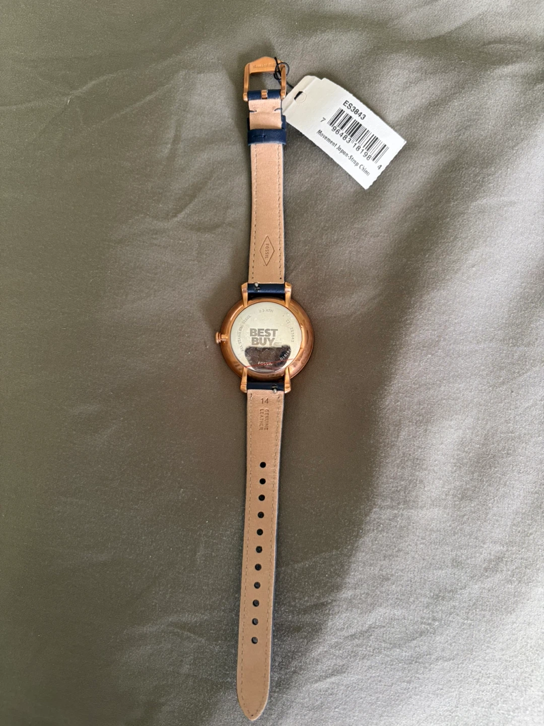 Fossil Women's Watch - Rose Gold Tone, Blue Leather Strap - photo 2