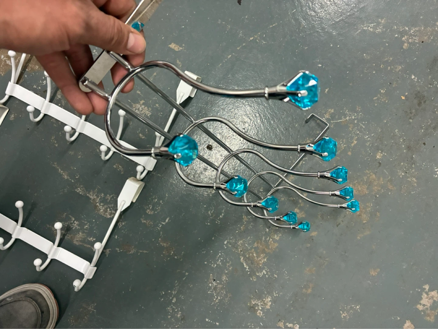 Over-the-door hook rack with turquoise accents - photo 4