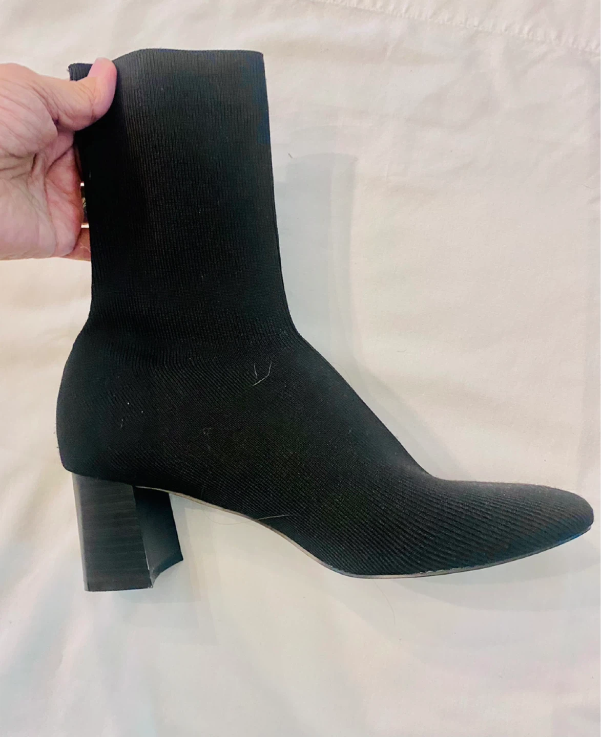 Oak + Fort Black Sock Booties - Size 10 - photo 4
