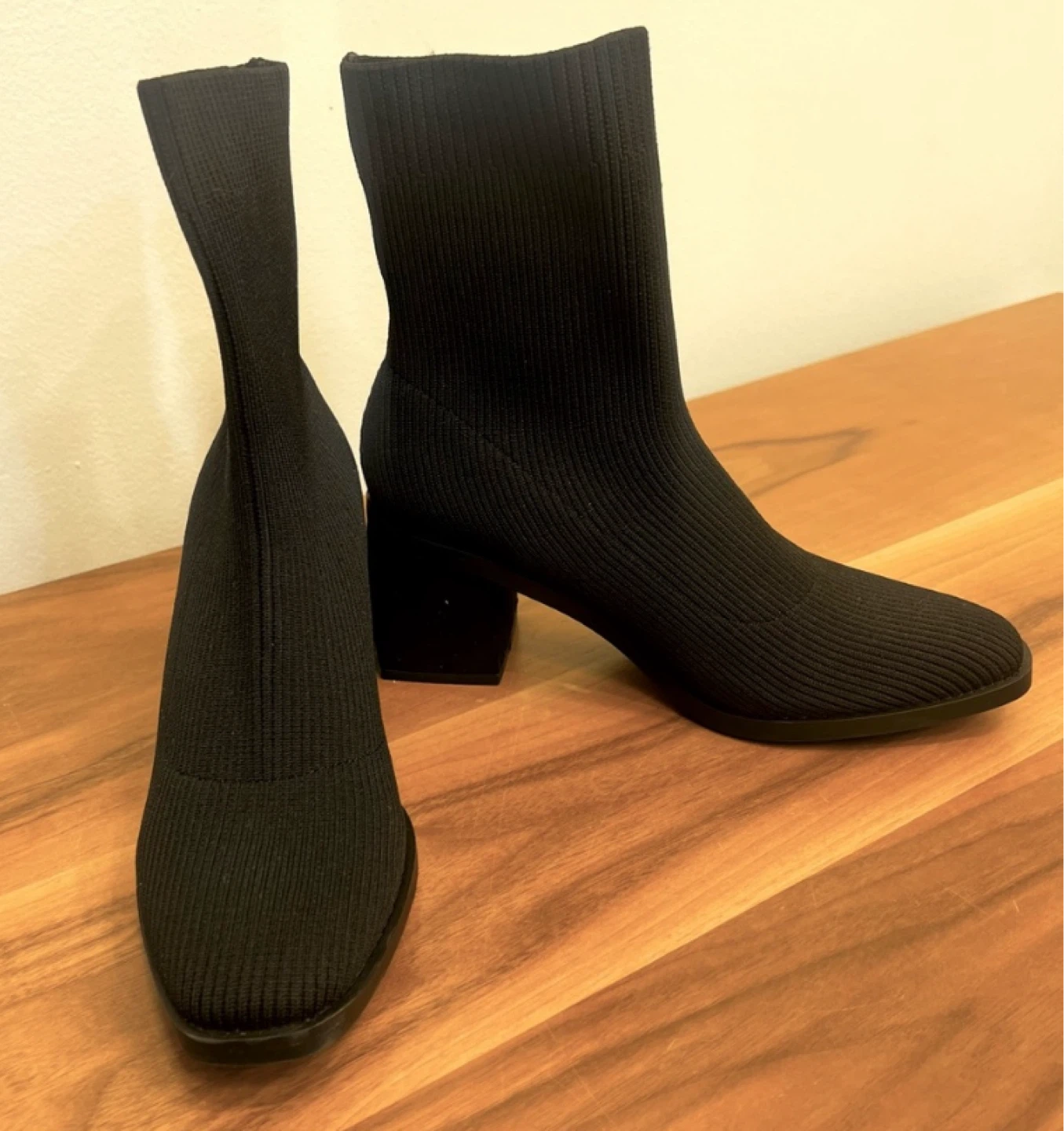 Oak + Fort Black Sock Booties - Size 10 - photo 2