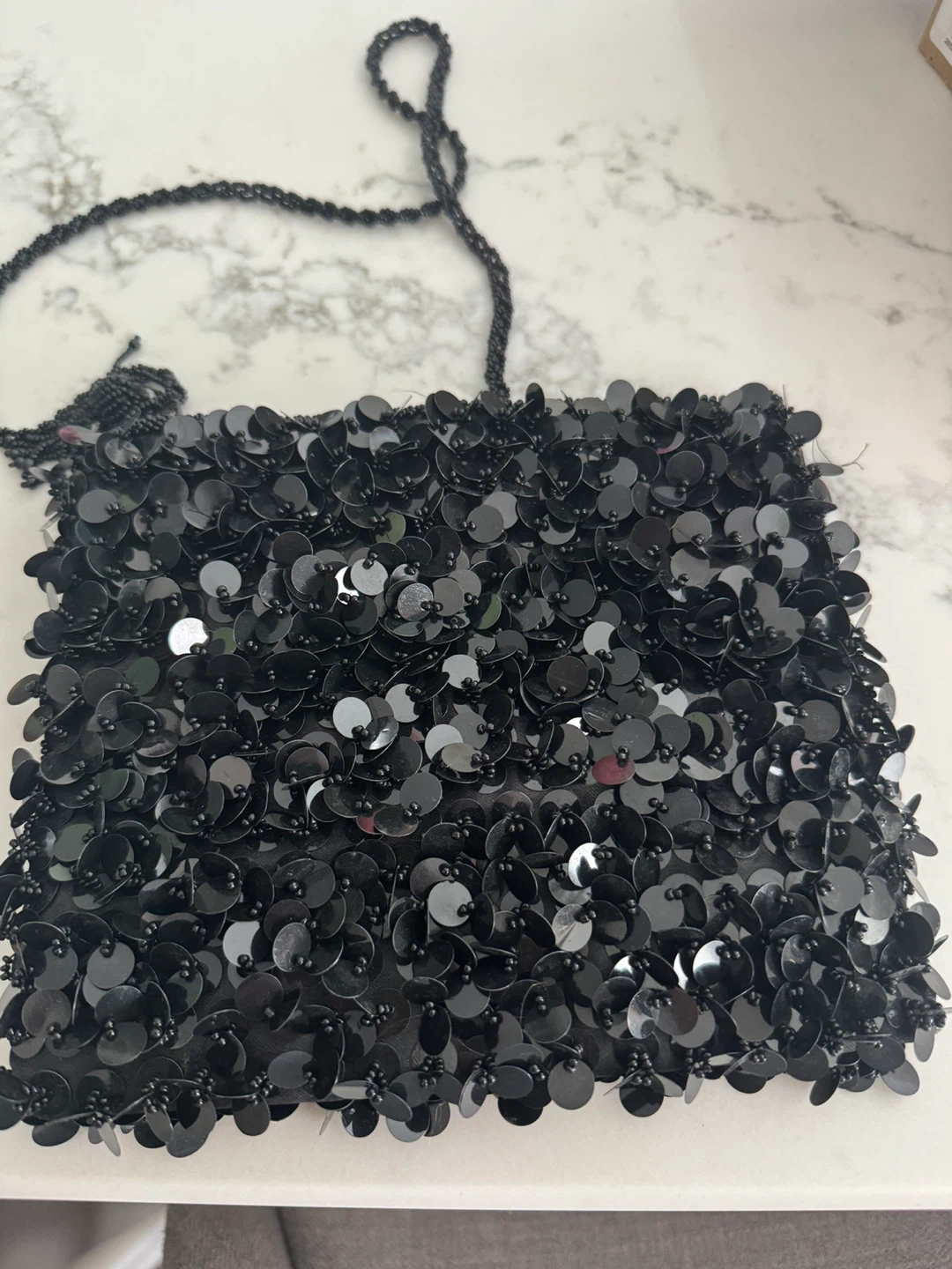 Black sequin and beaded clutch bag - photo 4