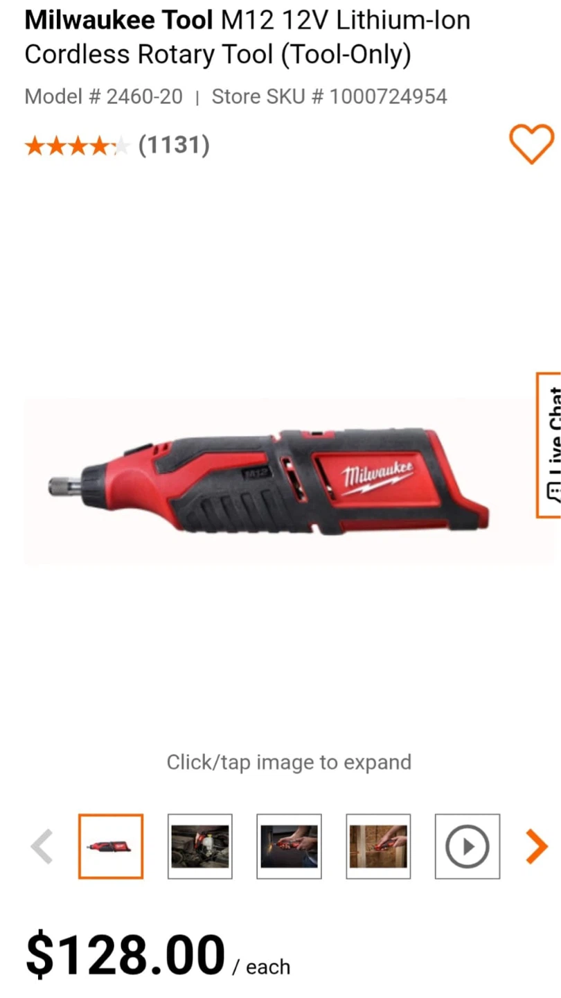 Milwaukee M12 12V Cordless Rotary Tool 2460-20 (Tool-Only)