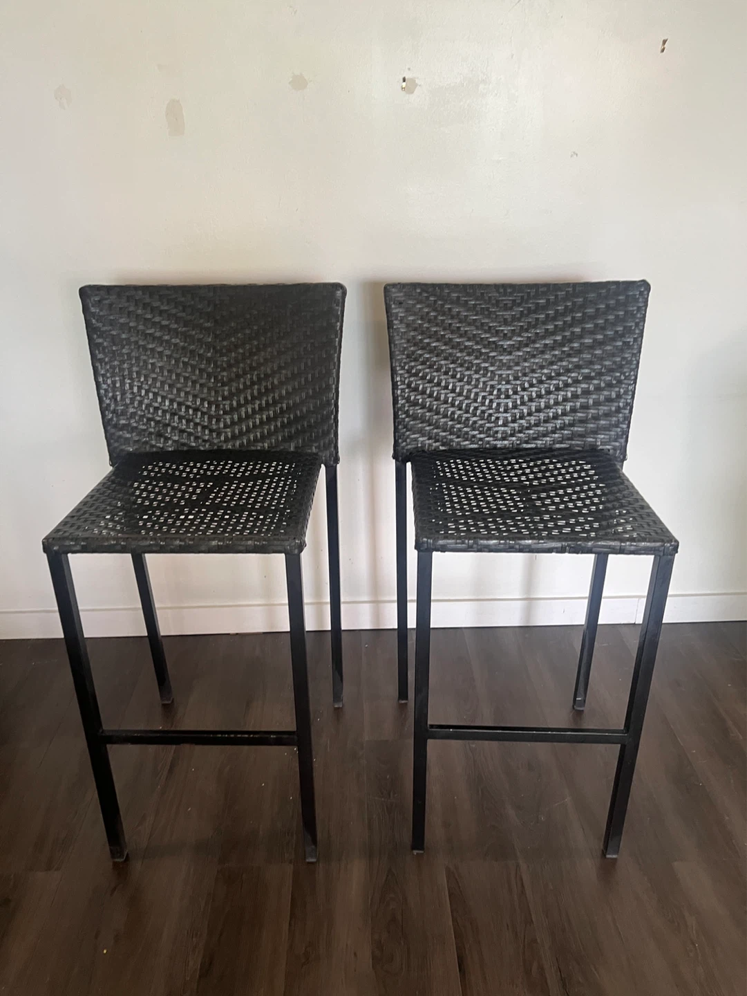 Wicker Bar Stools - Set of 2