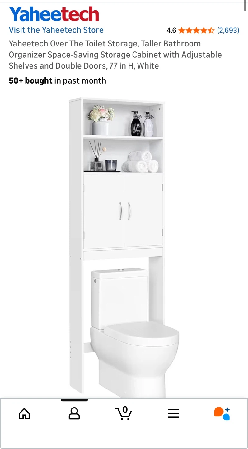 White Over The Toilet Storage Cabinet