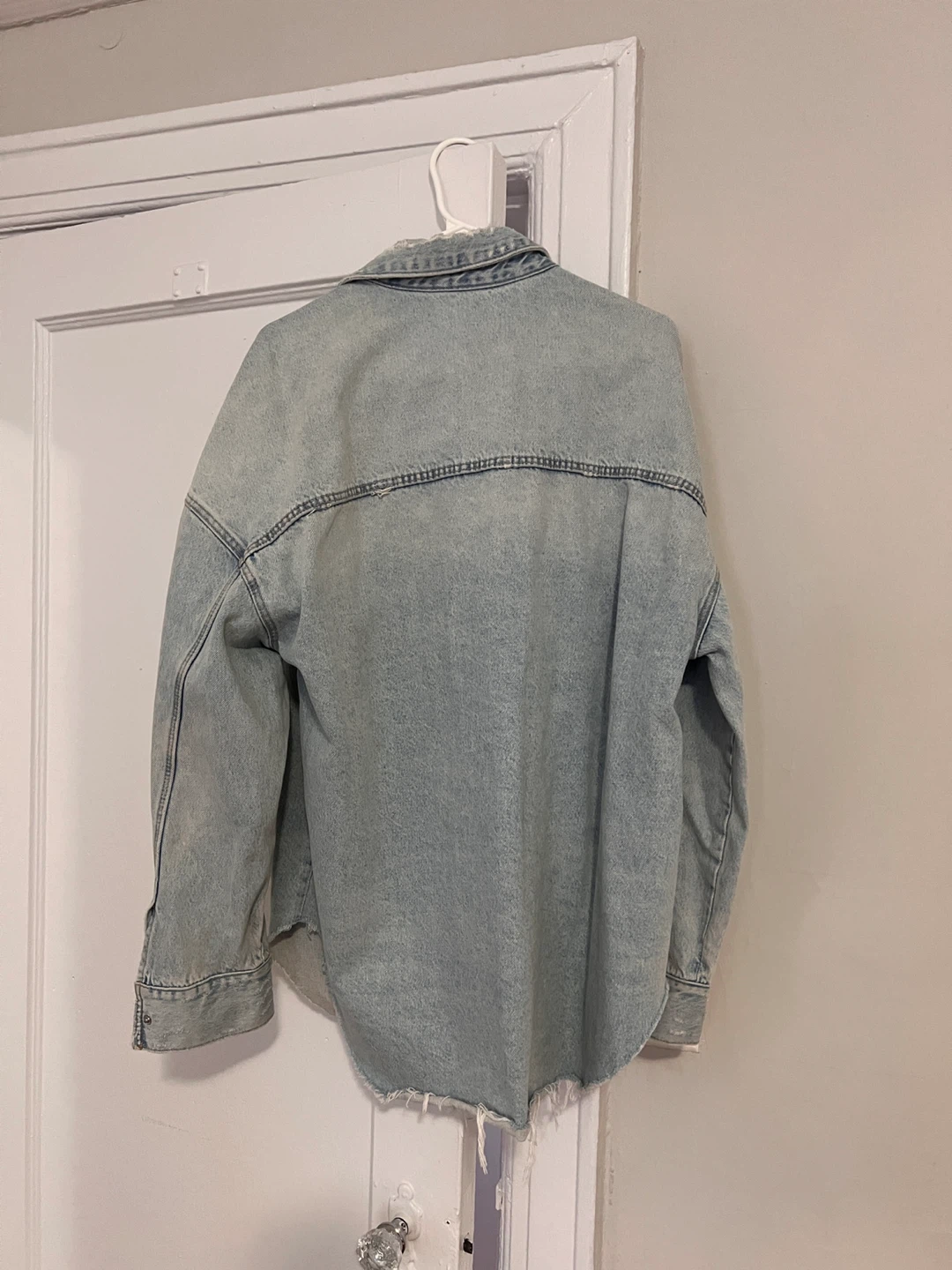 RIPPED TRF DENIM OVERSHIRT - photo 3