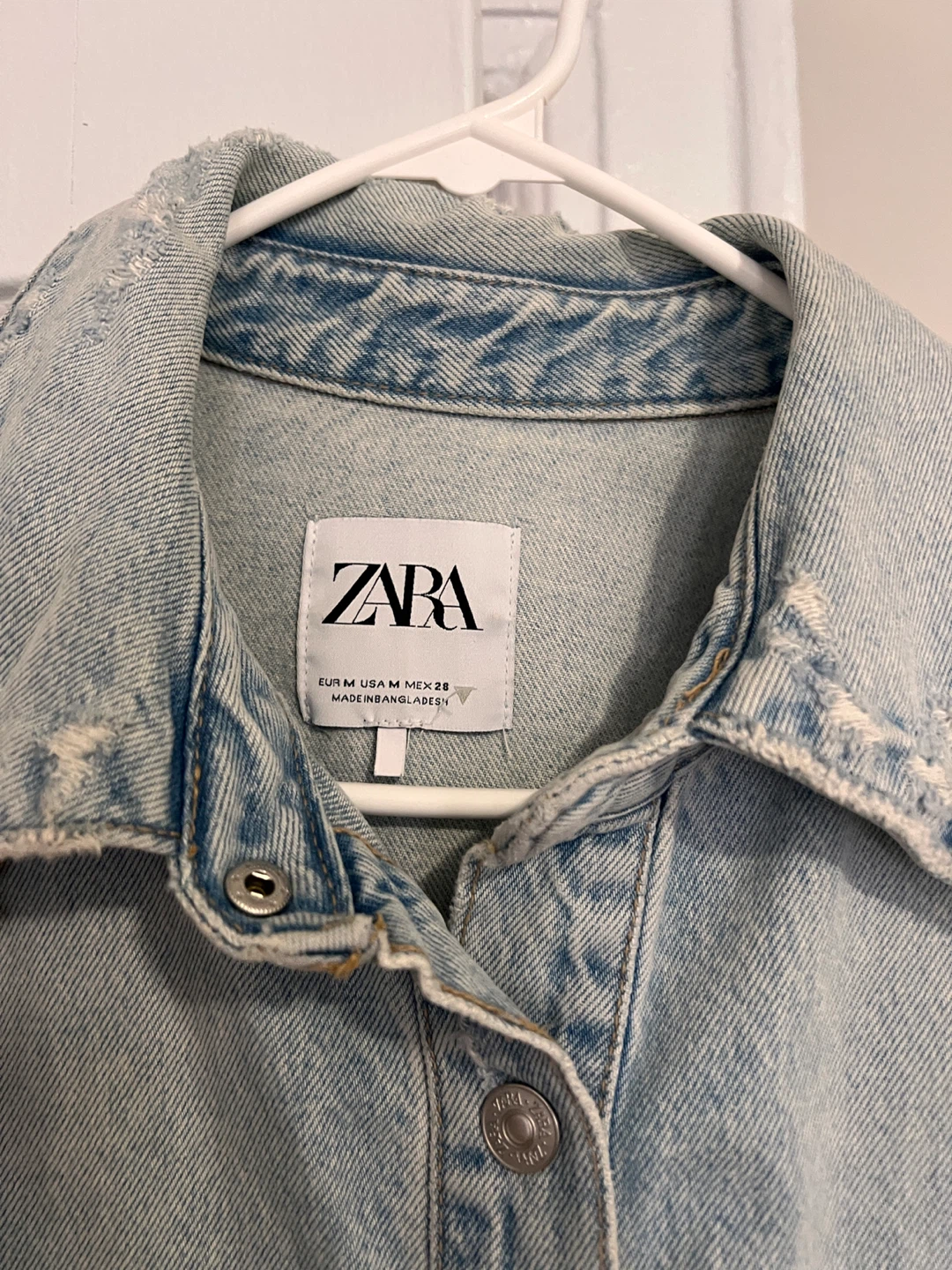 RIPPED TRF DENIM OVERSHIRT - photo 2