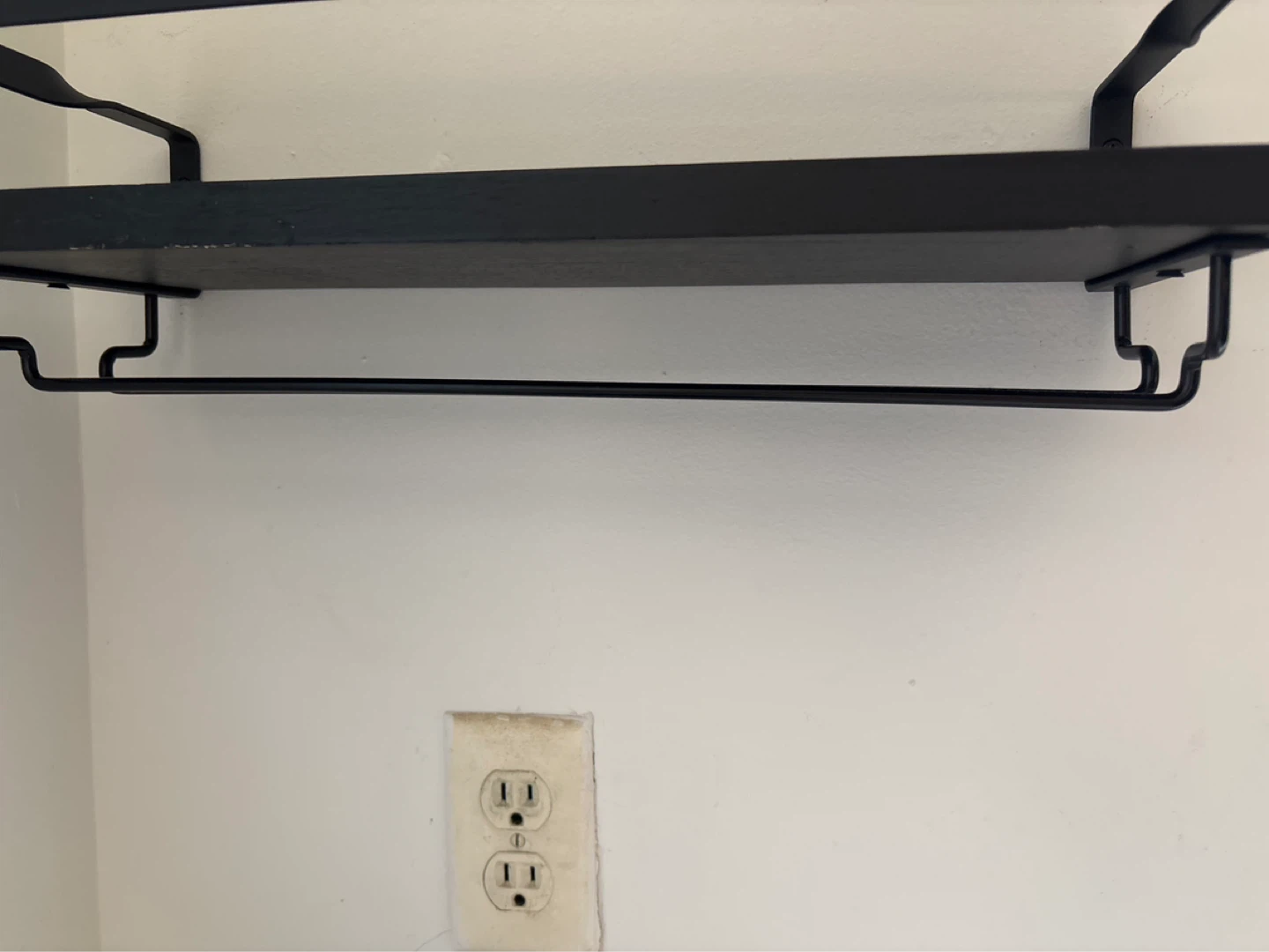 Black Floating Wall Shelf with Towel Bar - photo 5