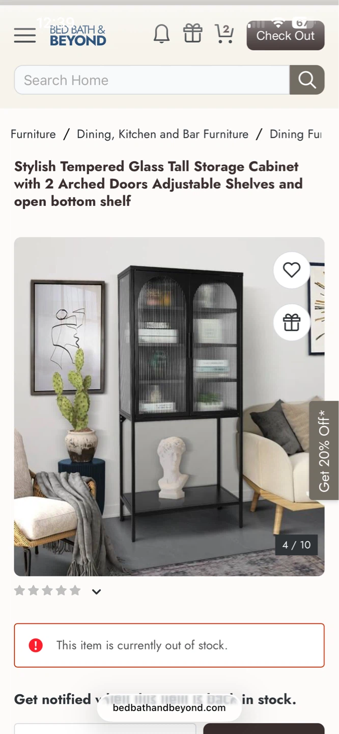 Stylish Tempered Glass Tall Storage Cabinet - Black - photo 5
