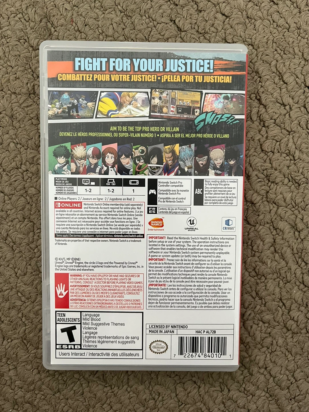 Nintendo Switch My Hero One's Justice Game - photo 2