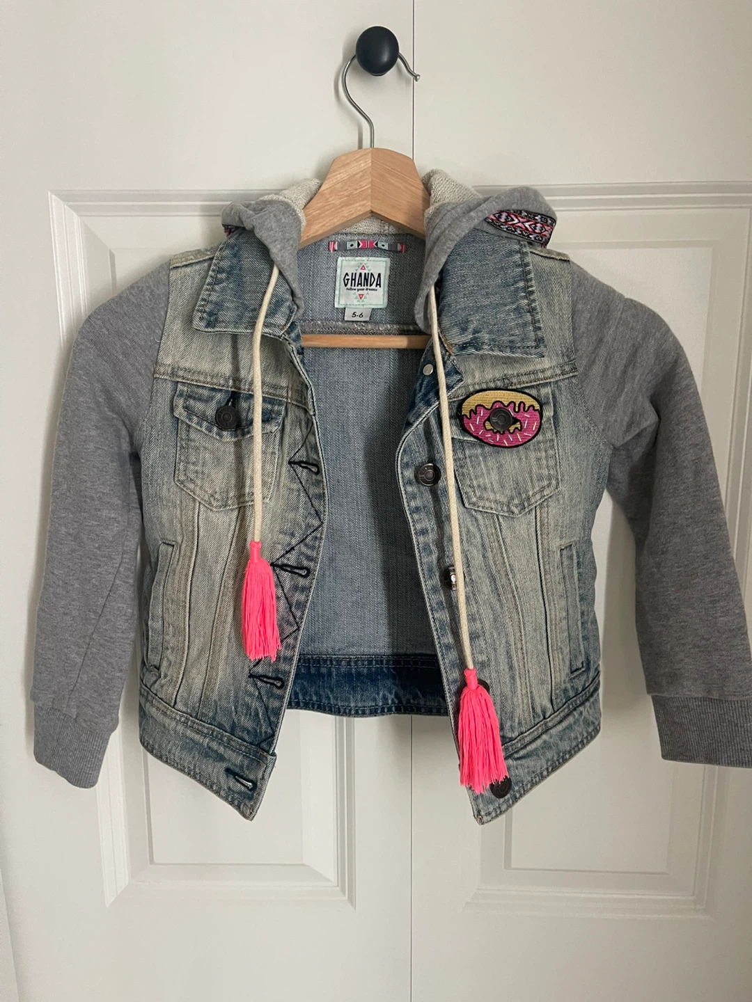 Ghanda Denim Hoodie Jacket Size 5-6