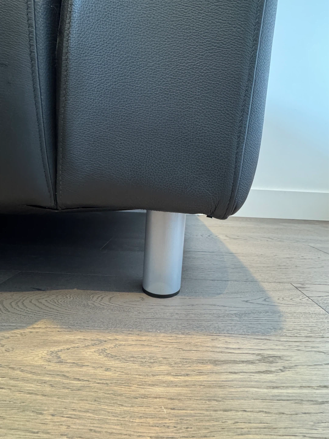 IKEA Black Leather Loveseat - photo 4