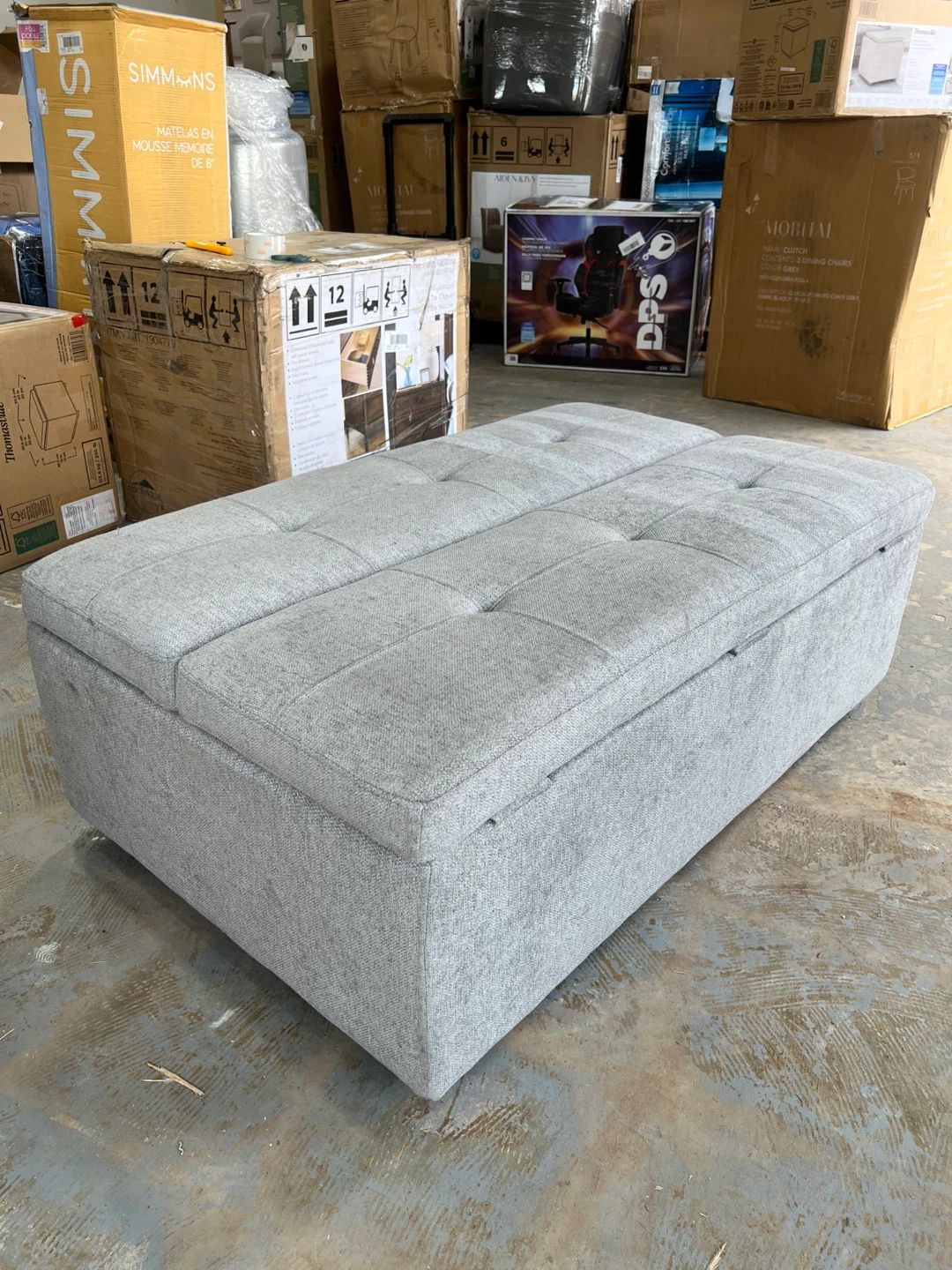 Sleeper Ottoman Grey Fabric with casters - photo 3