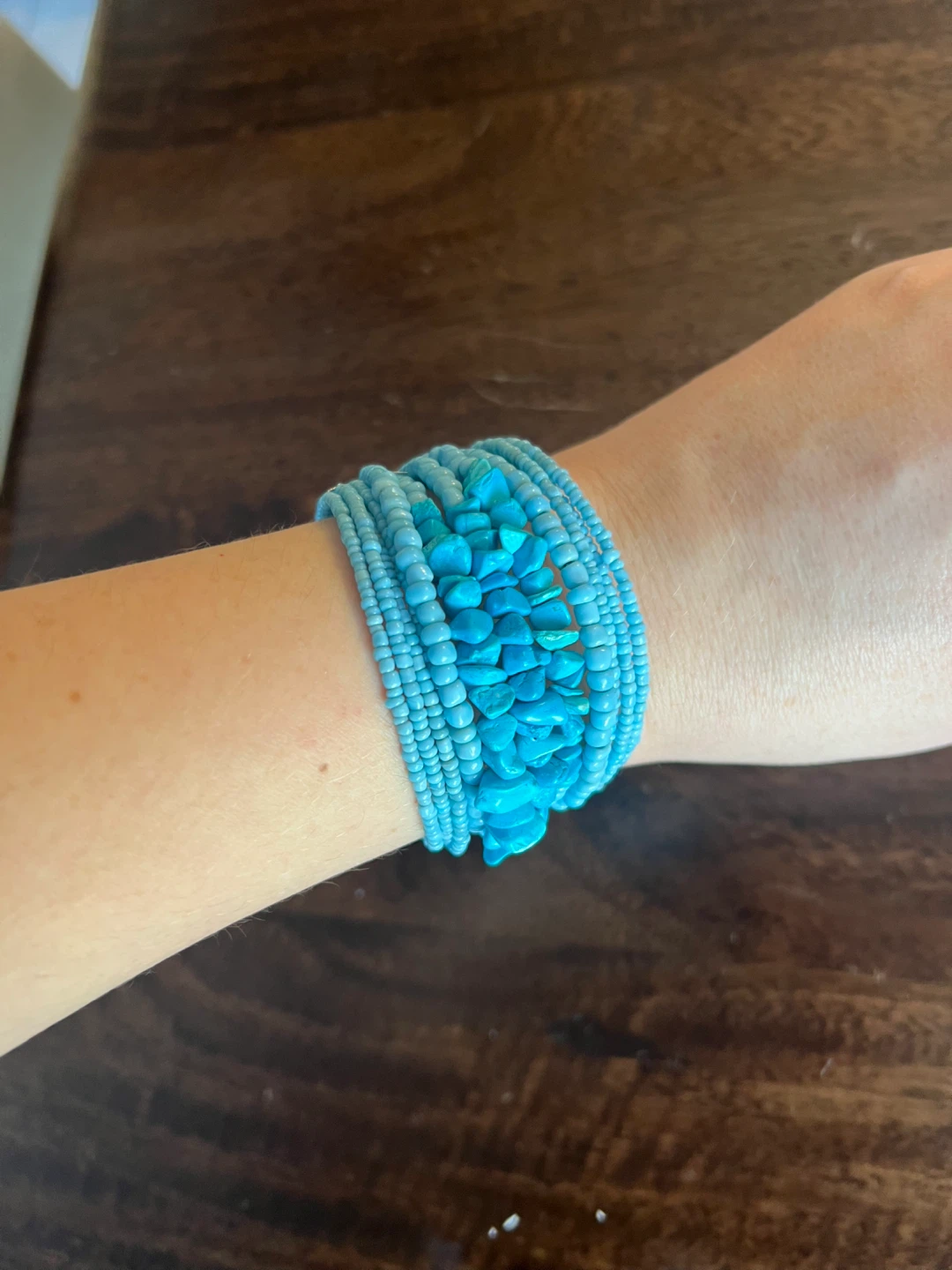 Turquoise Beaded Cuff Bracelet