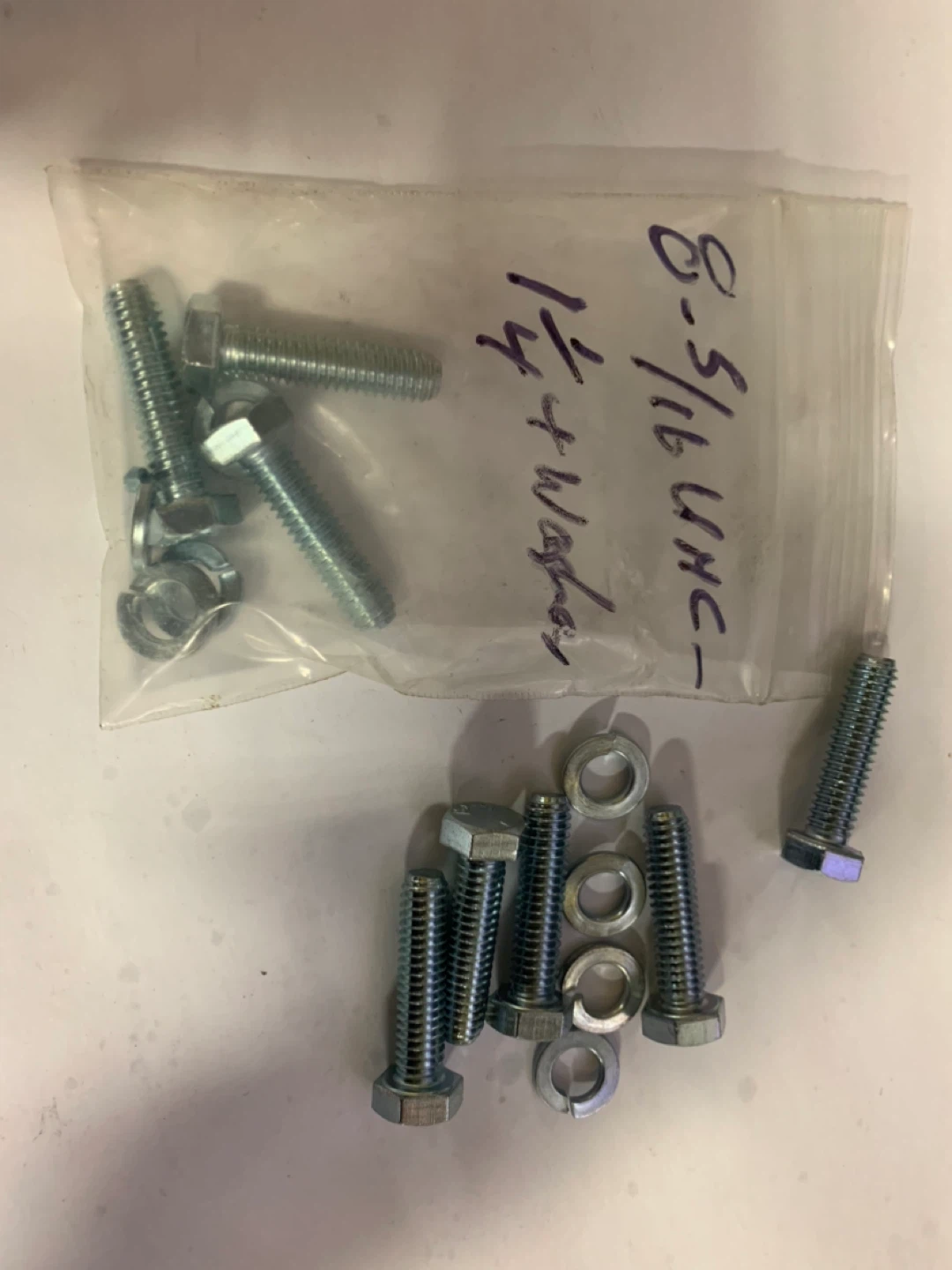 8 x 5/16 UNC Bolts with 1 1/4" Washers