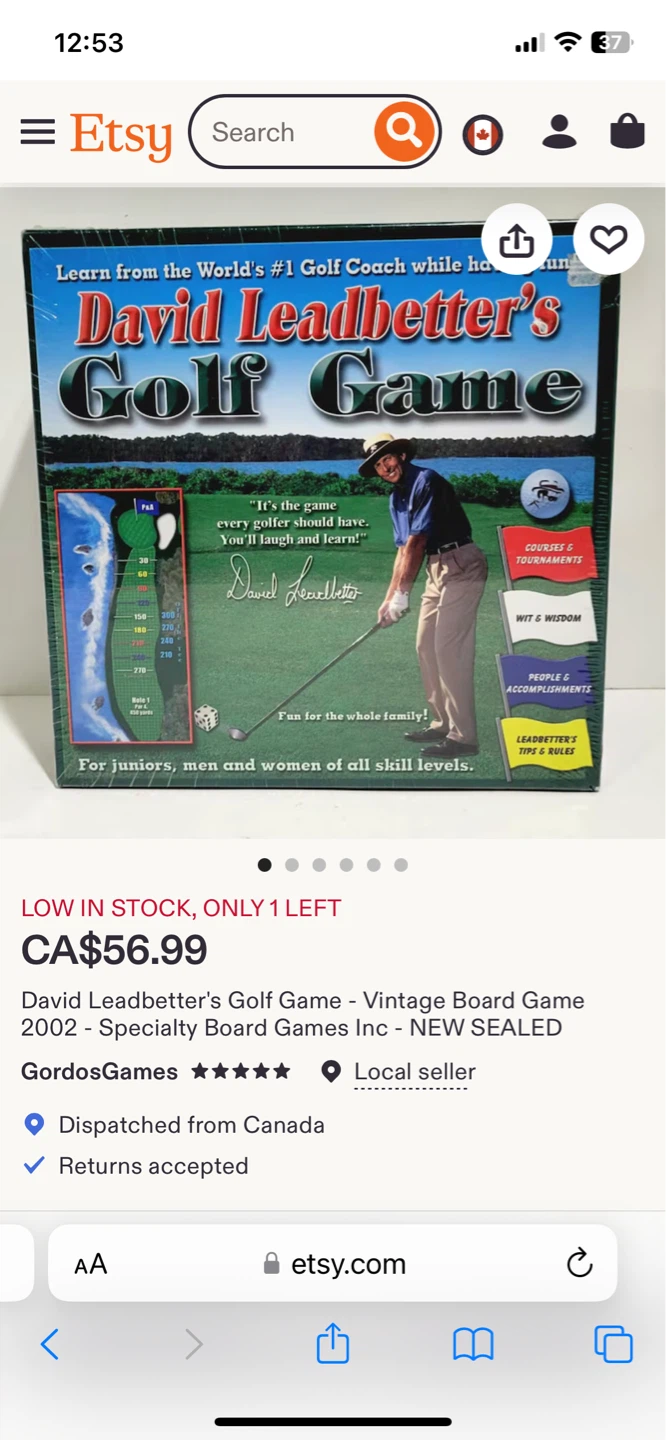 NEW! David Leadbetter's Golf Game - Vintage Board Game