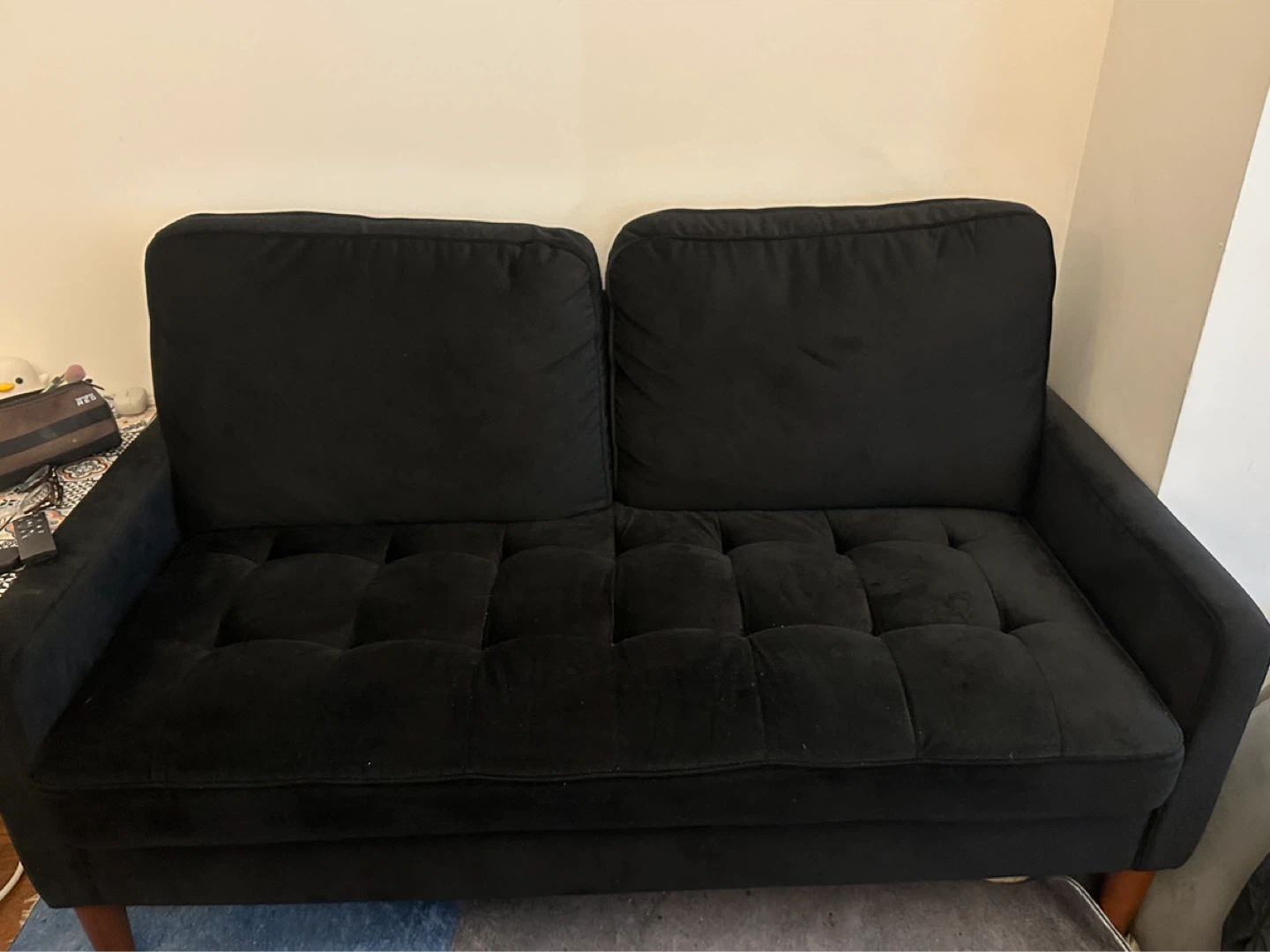 Black Velvet Sofa