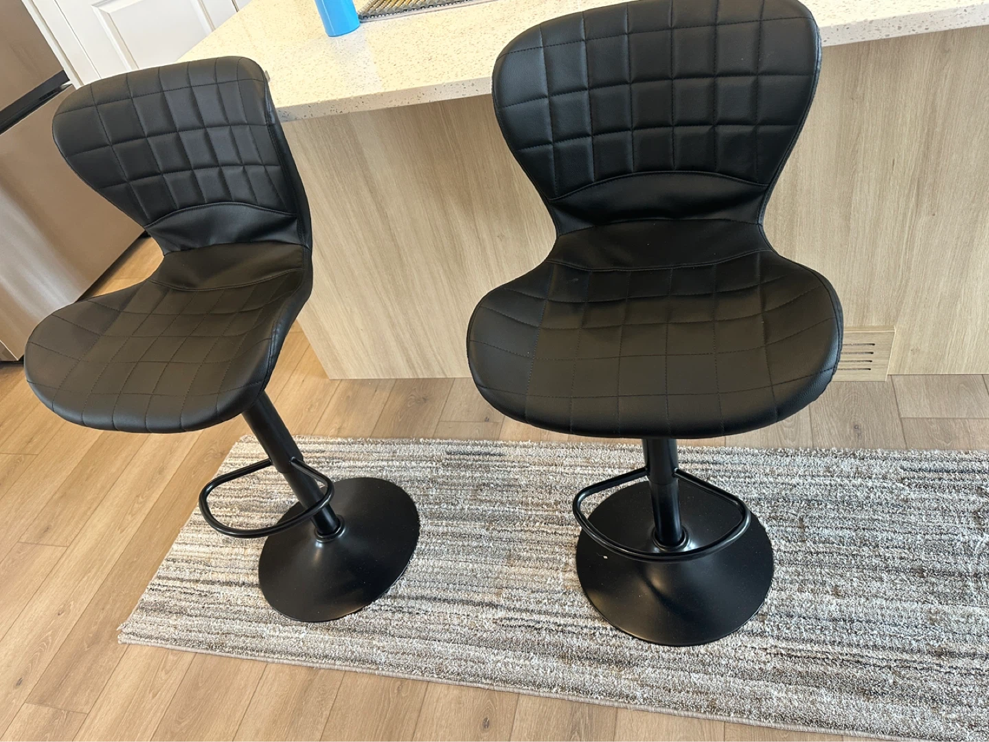 Black Faux Leather Bar Stool (Set of 2)