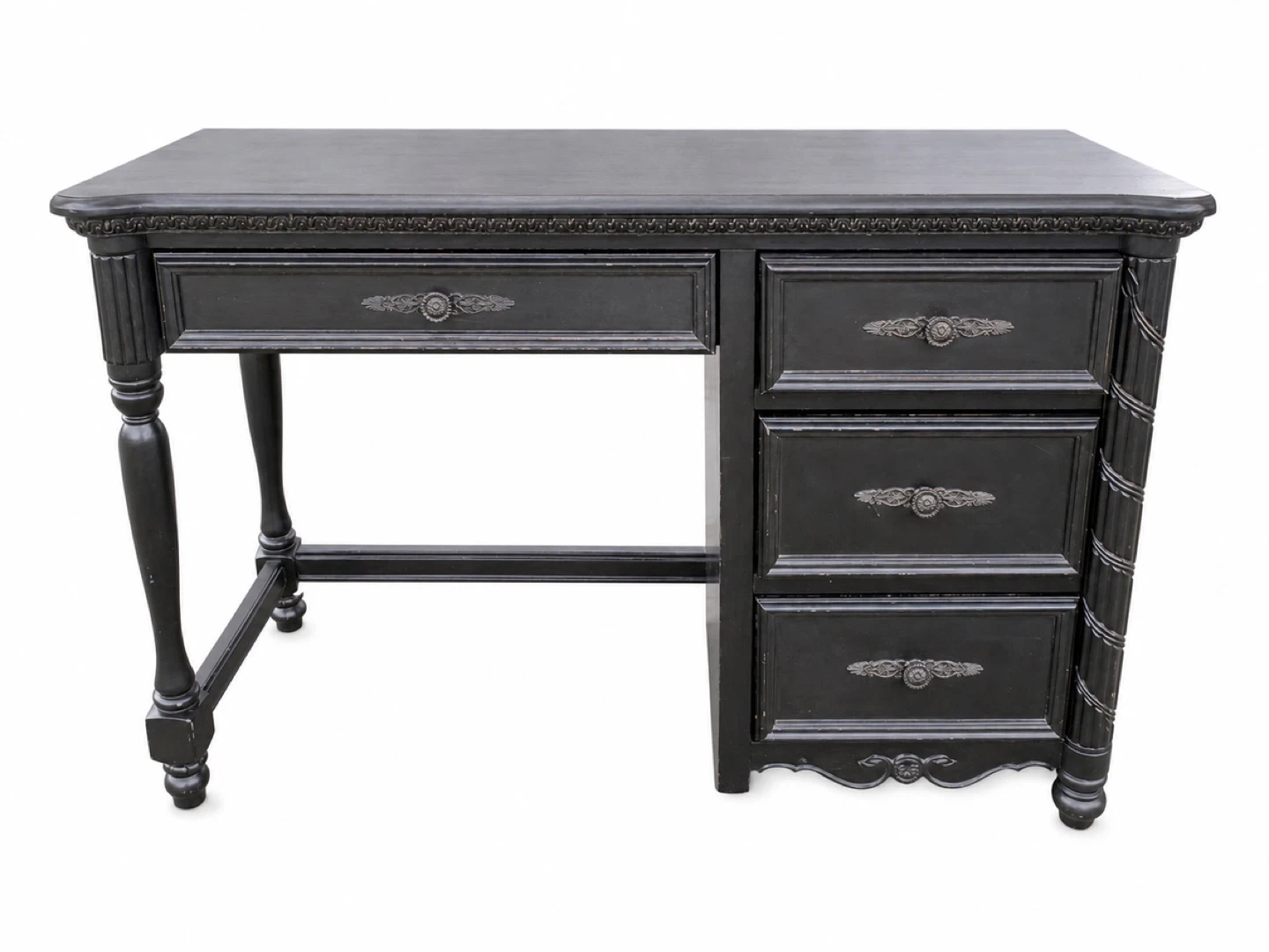 Black Vintage  Desk with Drawers - photo 5