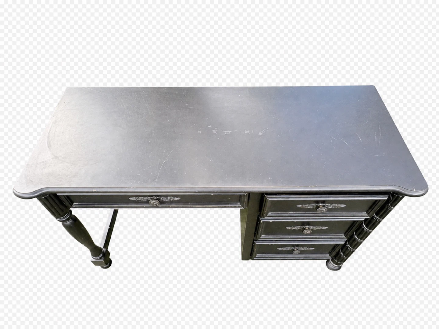Black Vintage  Desk with Drawers - photo 4