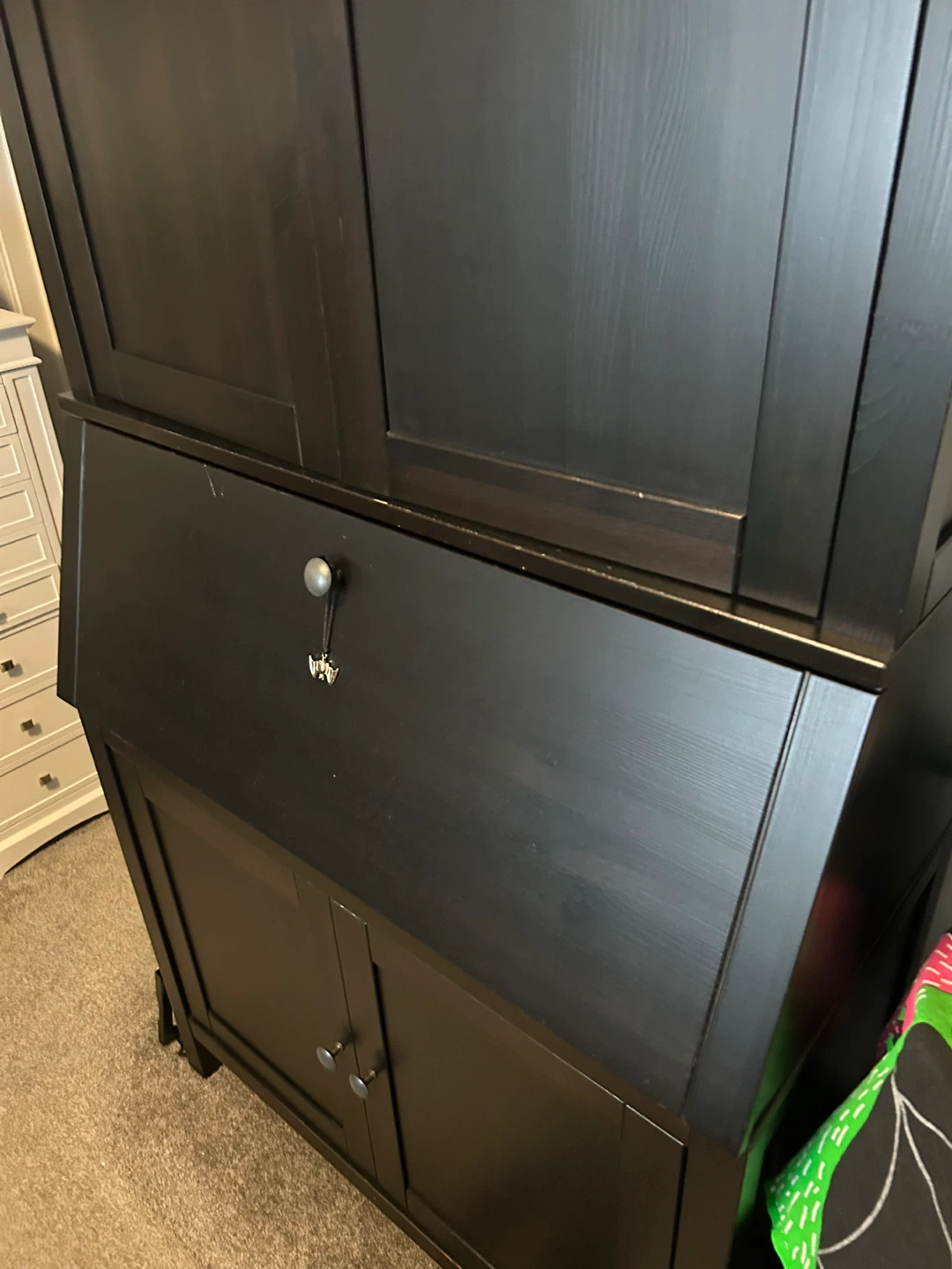 Ikea Hemnes Black Secretary Desk with Hutch - photo 4