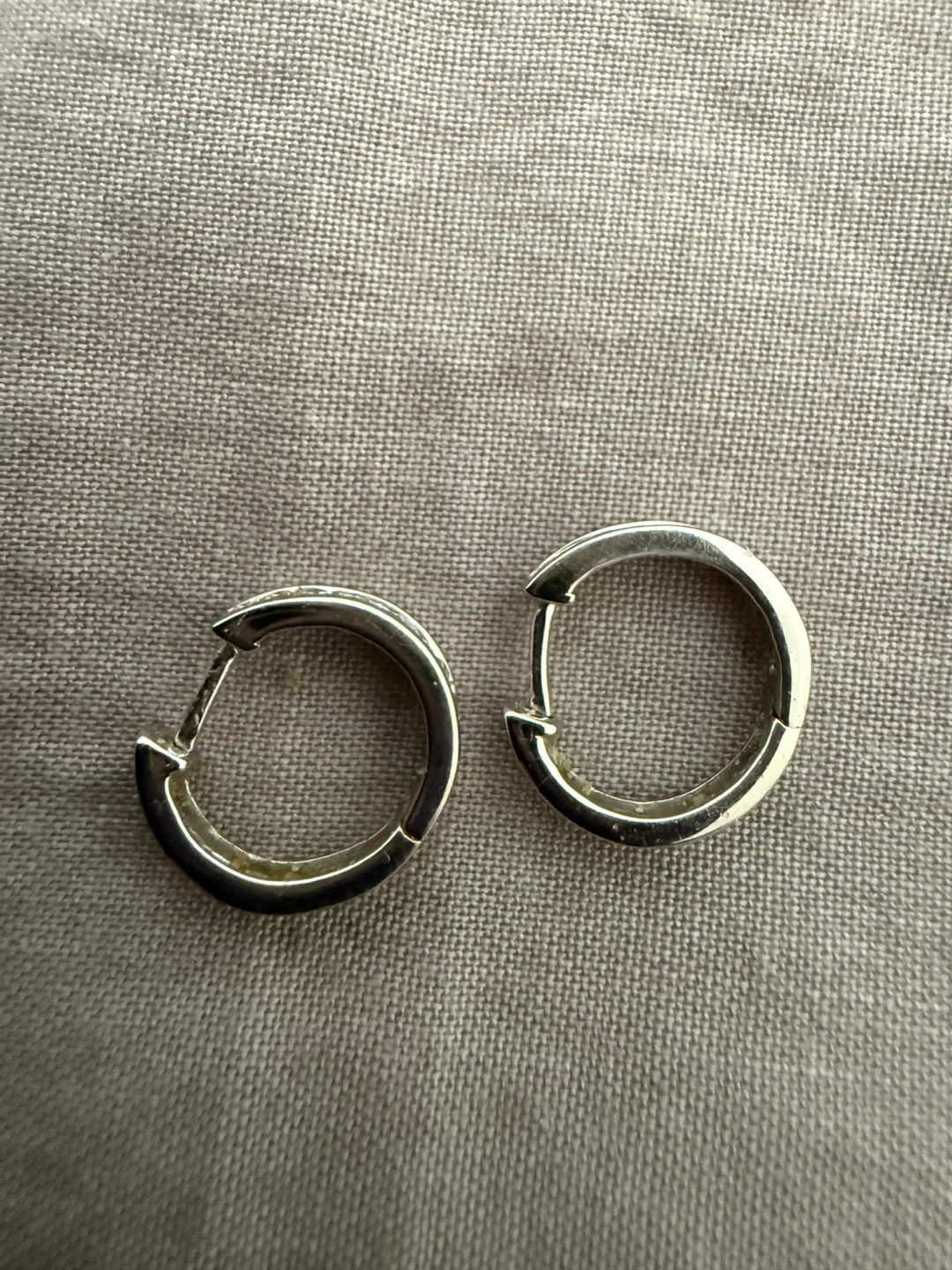 Silver Hoop Earrings with Rhinestones