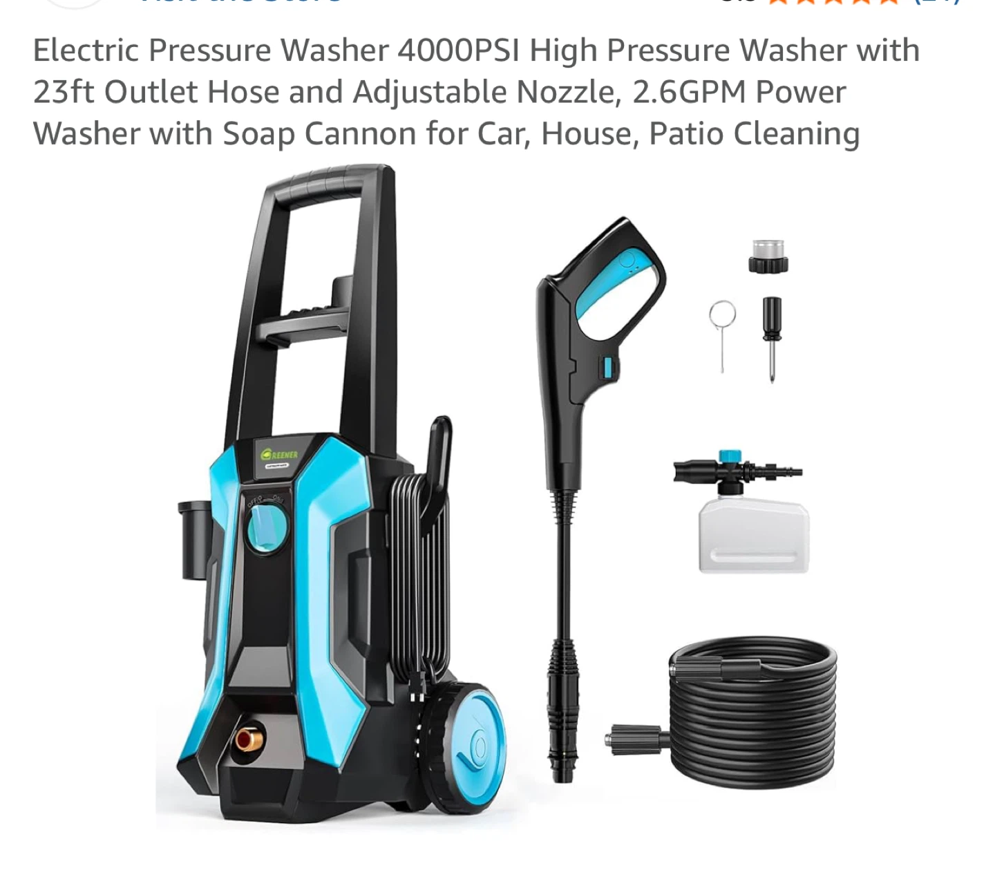 💥NEW💥Electric Pressure Washer 4000 PSI 2.4 GPM with Soap Cannon