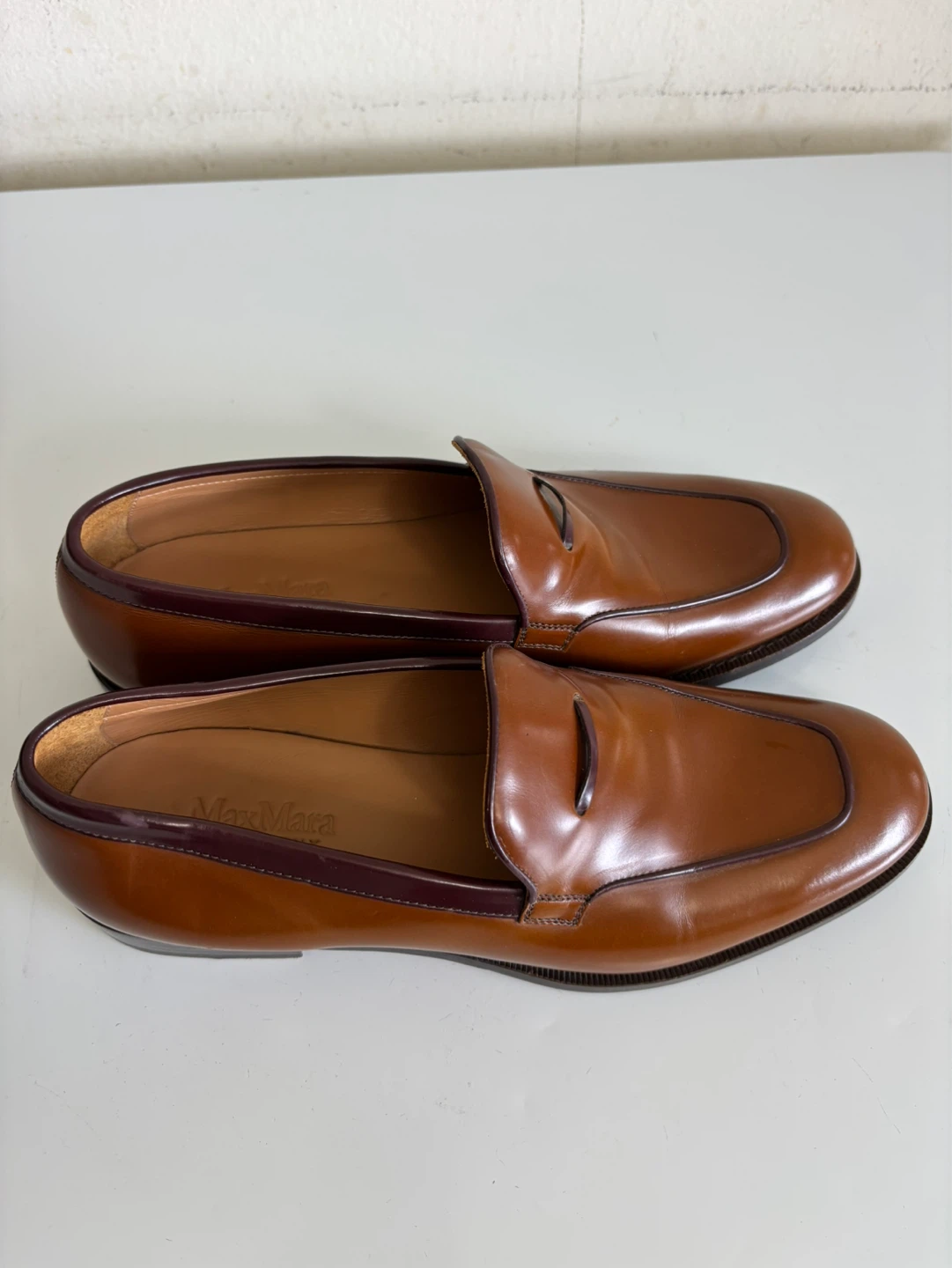 MaxMara Women's Brown Leather Loafers Size 38.5 - photo 5