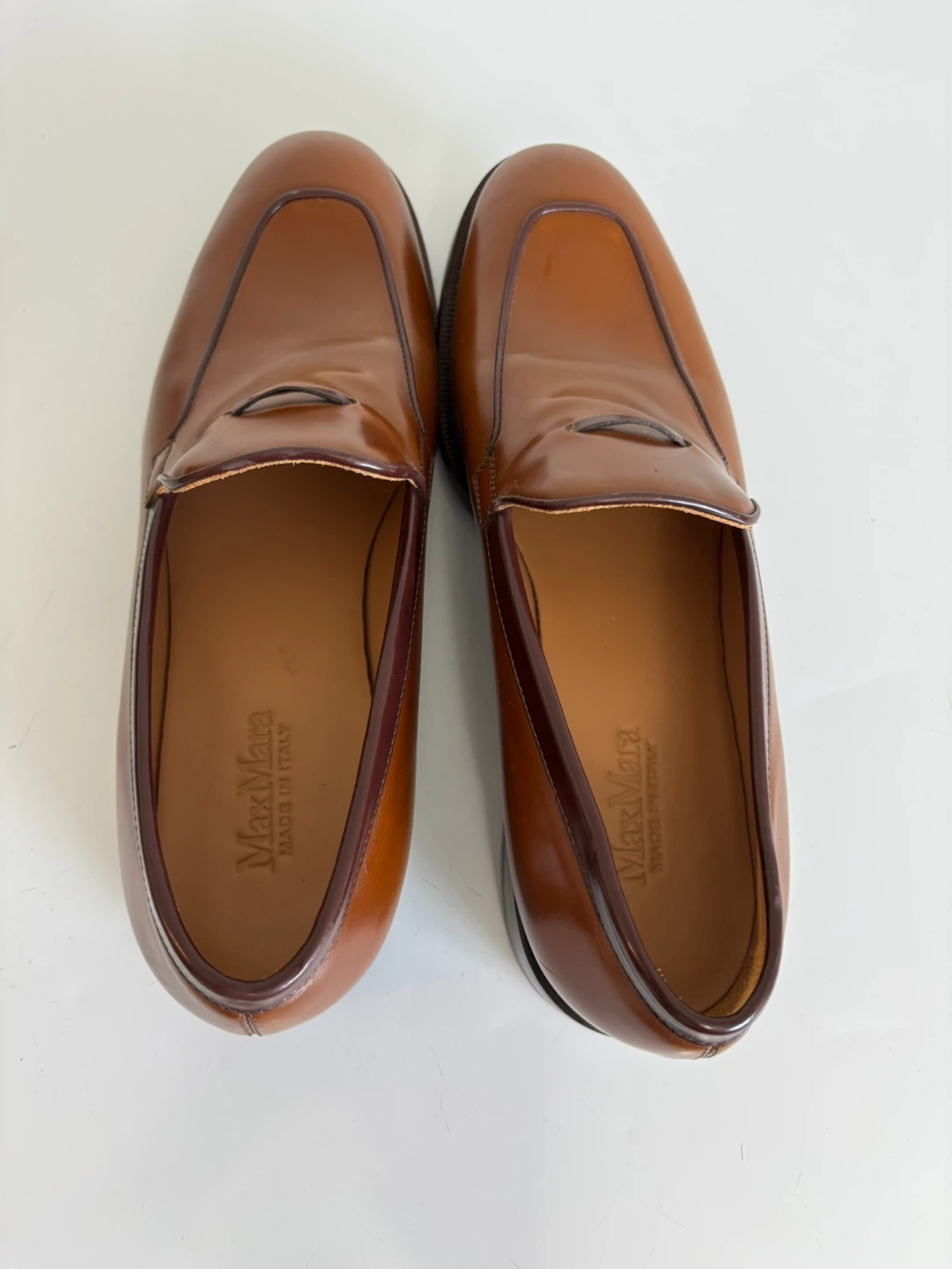 MaxMara Women's Brown Leather Loafers Size 38.5 - photo 3