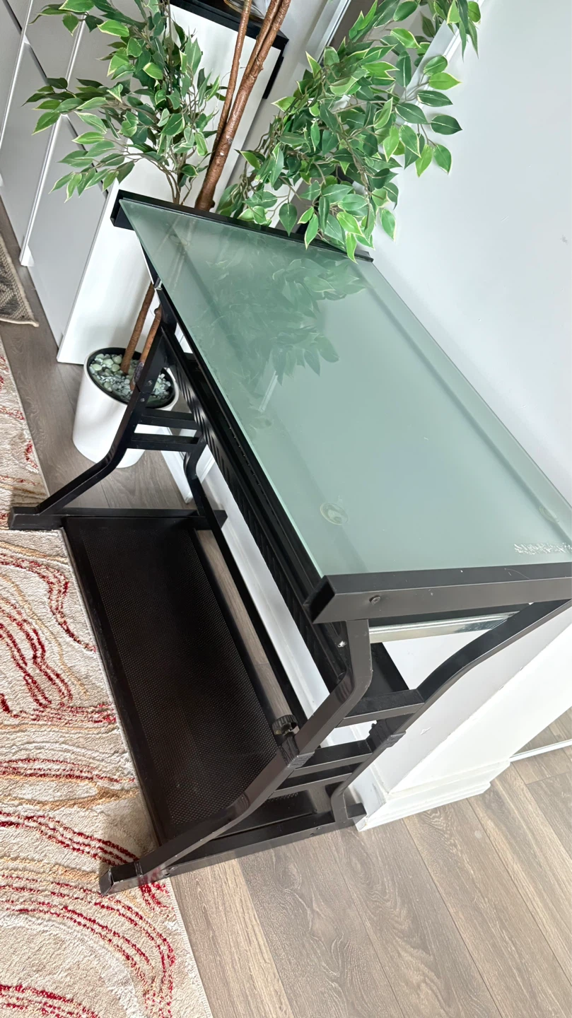 Glass Drafting Table with Shelves - photo 2