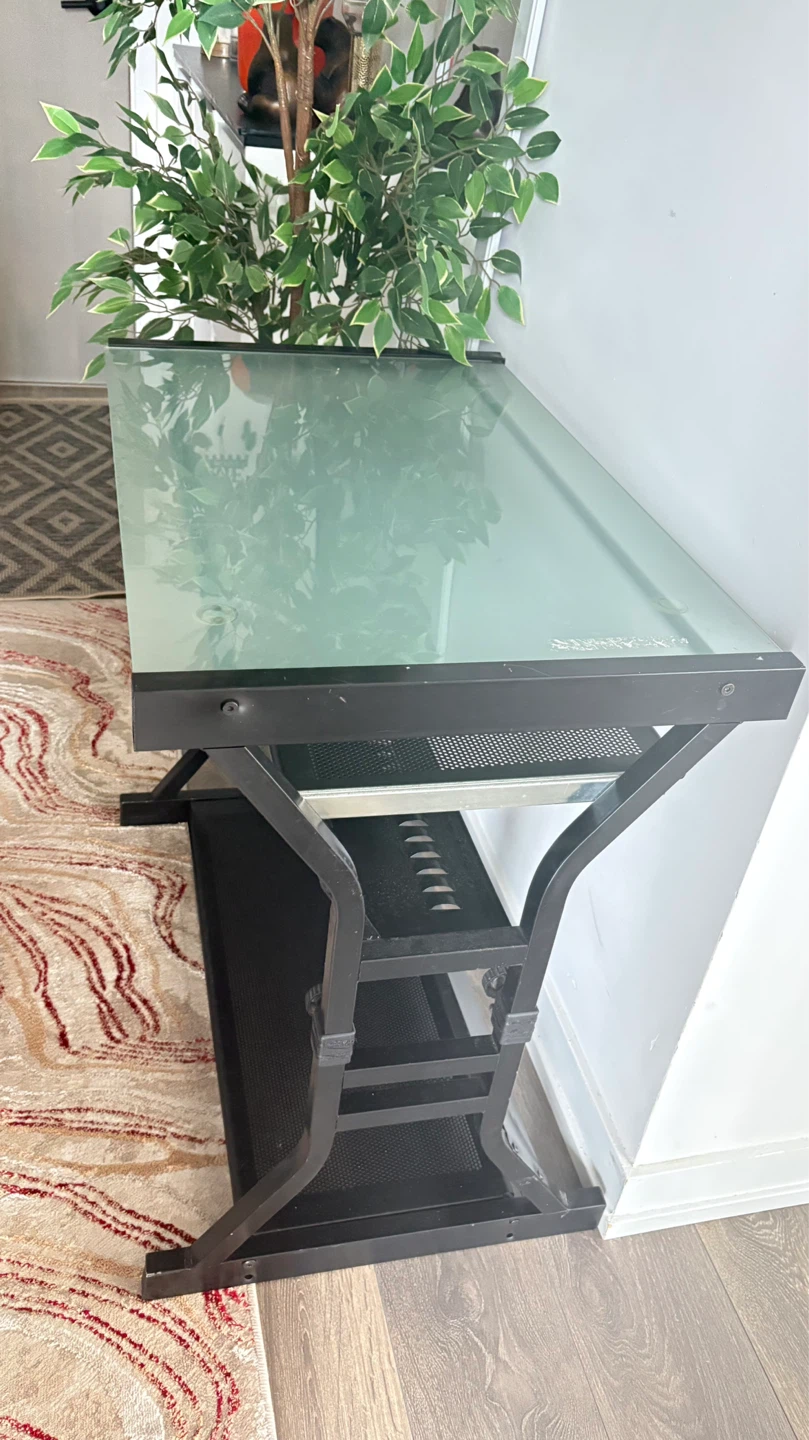 Glass Drafting Table with Shelves - photo 4