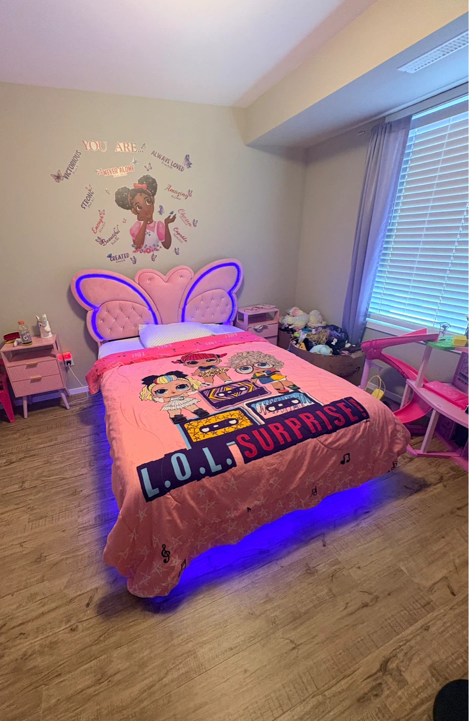 Floating Butterfly single Bed Frame with LED Lights - photo 2