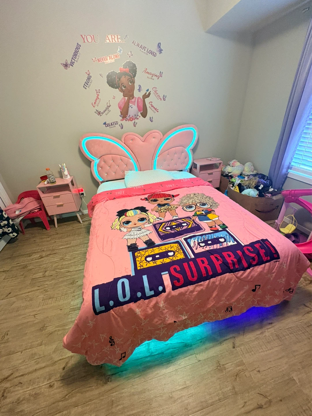 Floating Butterfly single Bed Frame with LED Lights - photo 5