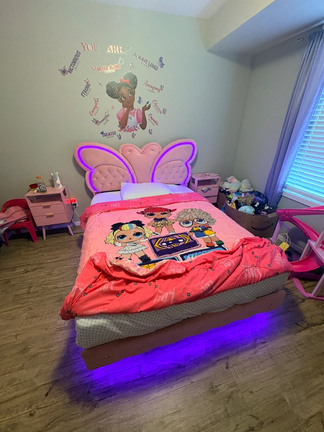 Floating Butterfly single Bed Frame with LED Lights - photo 4