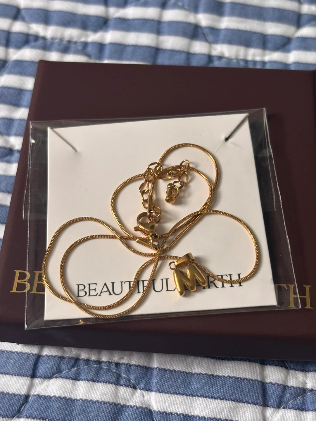 Gold Letter M Necklace