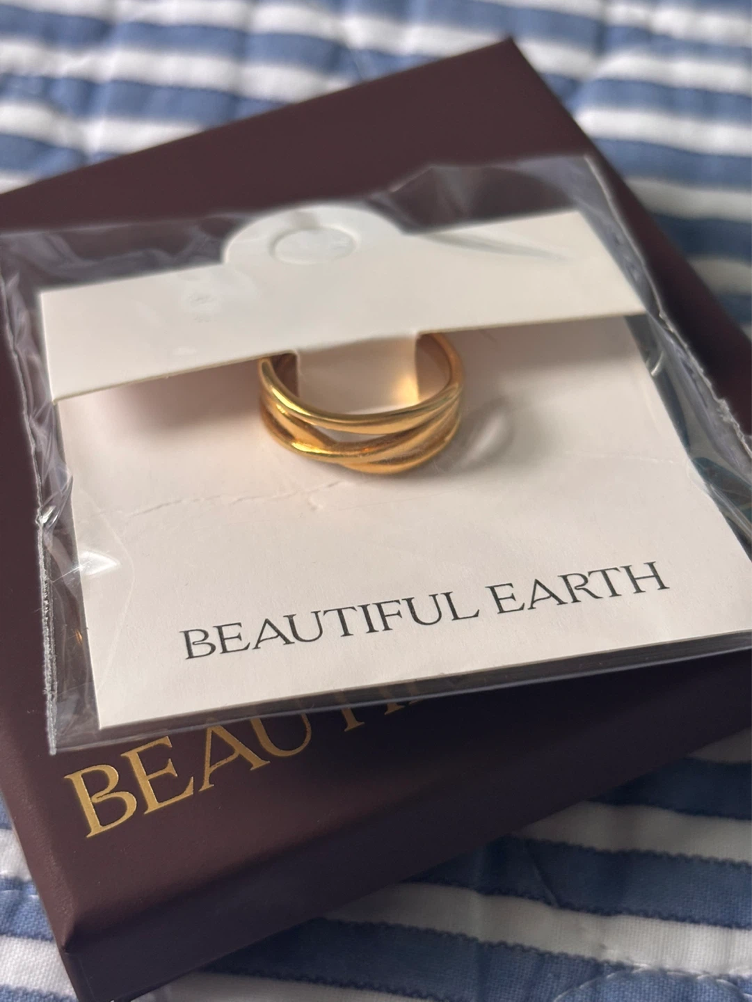 Entwined 18k Gold plated Ring size 7