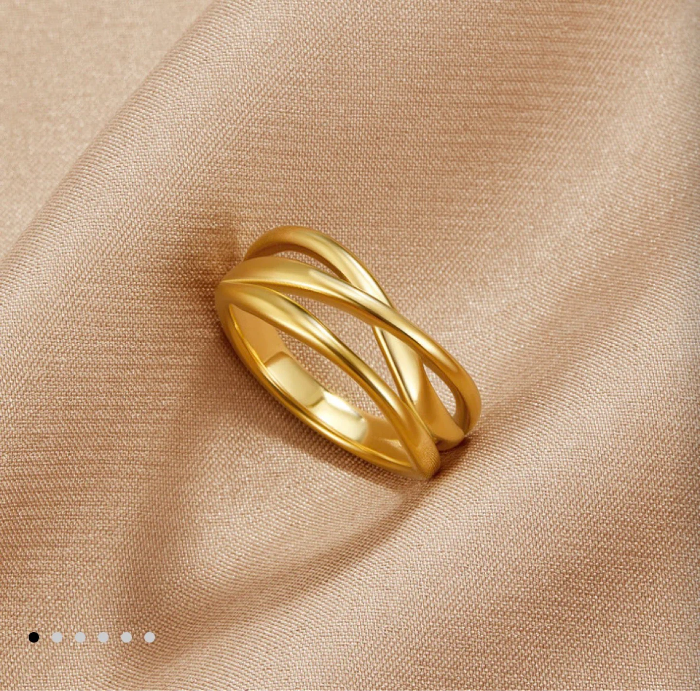 Entwined 18k Gold plated Ring size 7 - photo 2