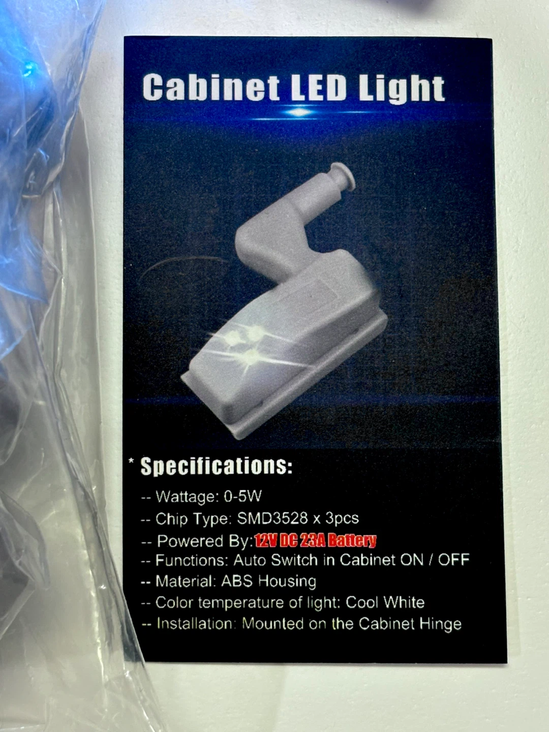 Cabinet lights , hinge lights , led light