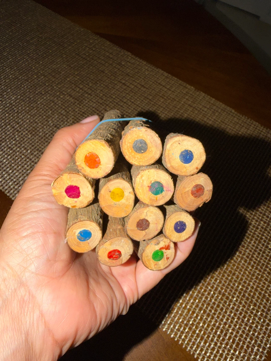 Set of 12 Colored Pencils - Wooden Tree Branch Style - photo 3