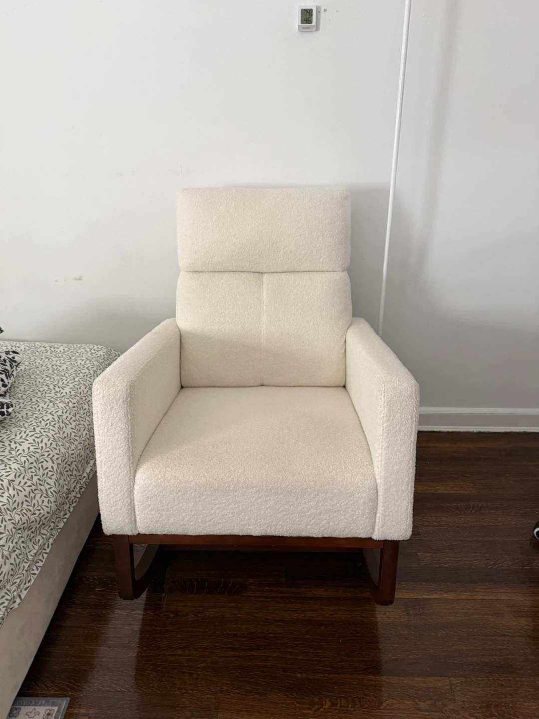 Cream Boucle Rocking Chair