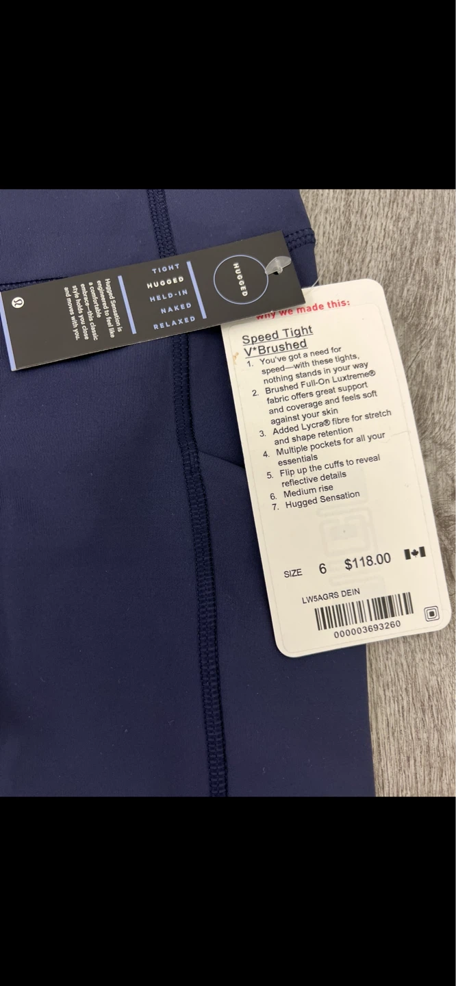 Lululemon Speed Tight V-Blissful Navy Blue Leggings Size 6 - photo 5