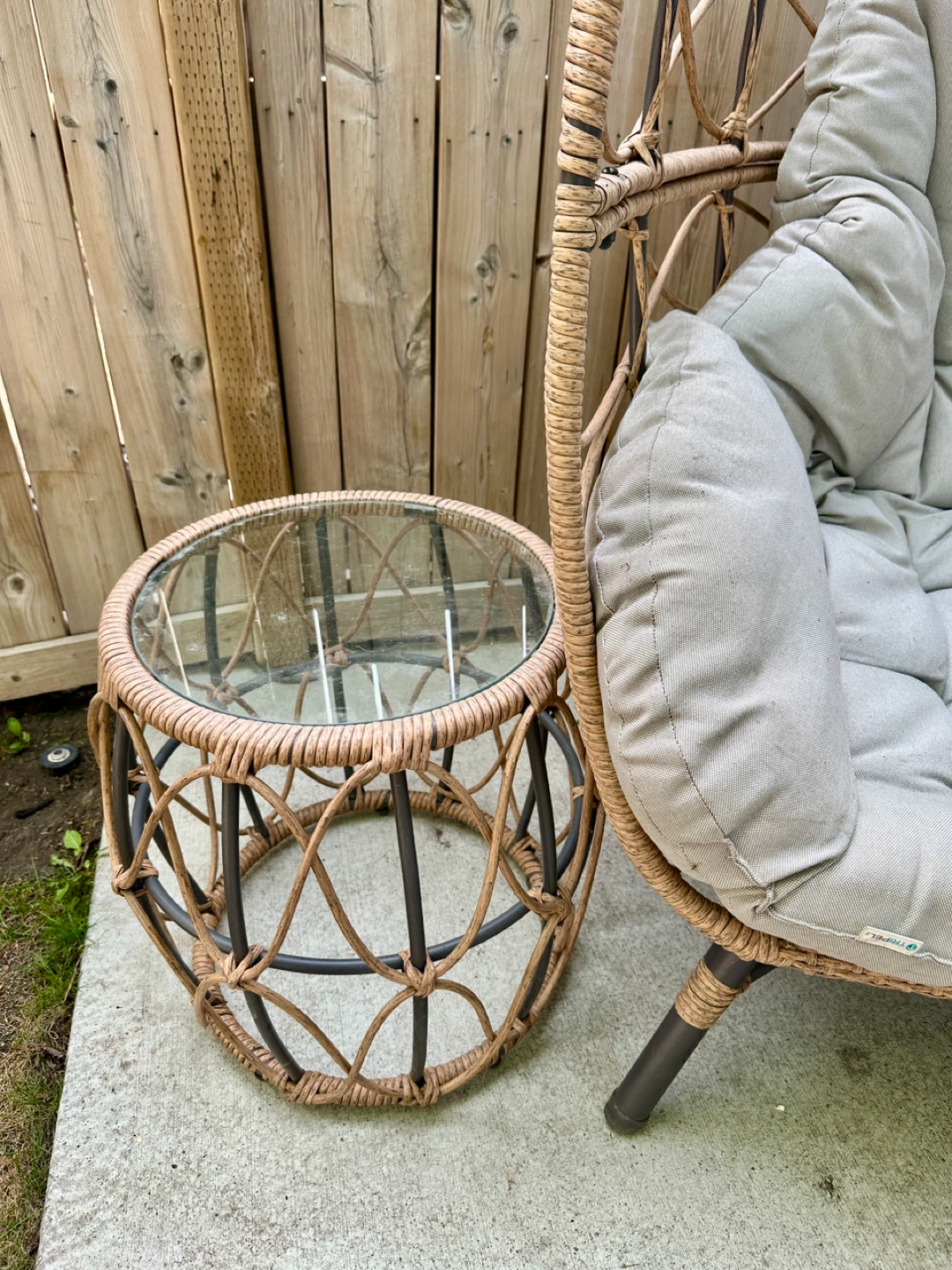 Sydney Wicker Side Table with Glass Top - from Canadian Tire