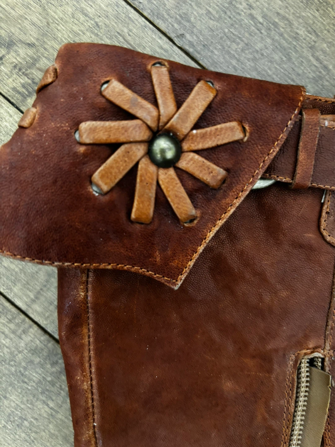 Brown Leather Knee-High Boots with Faux Fur Lining - photo 3