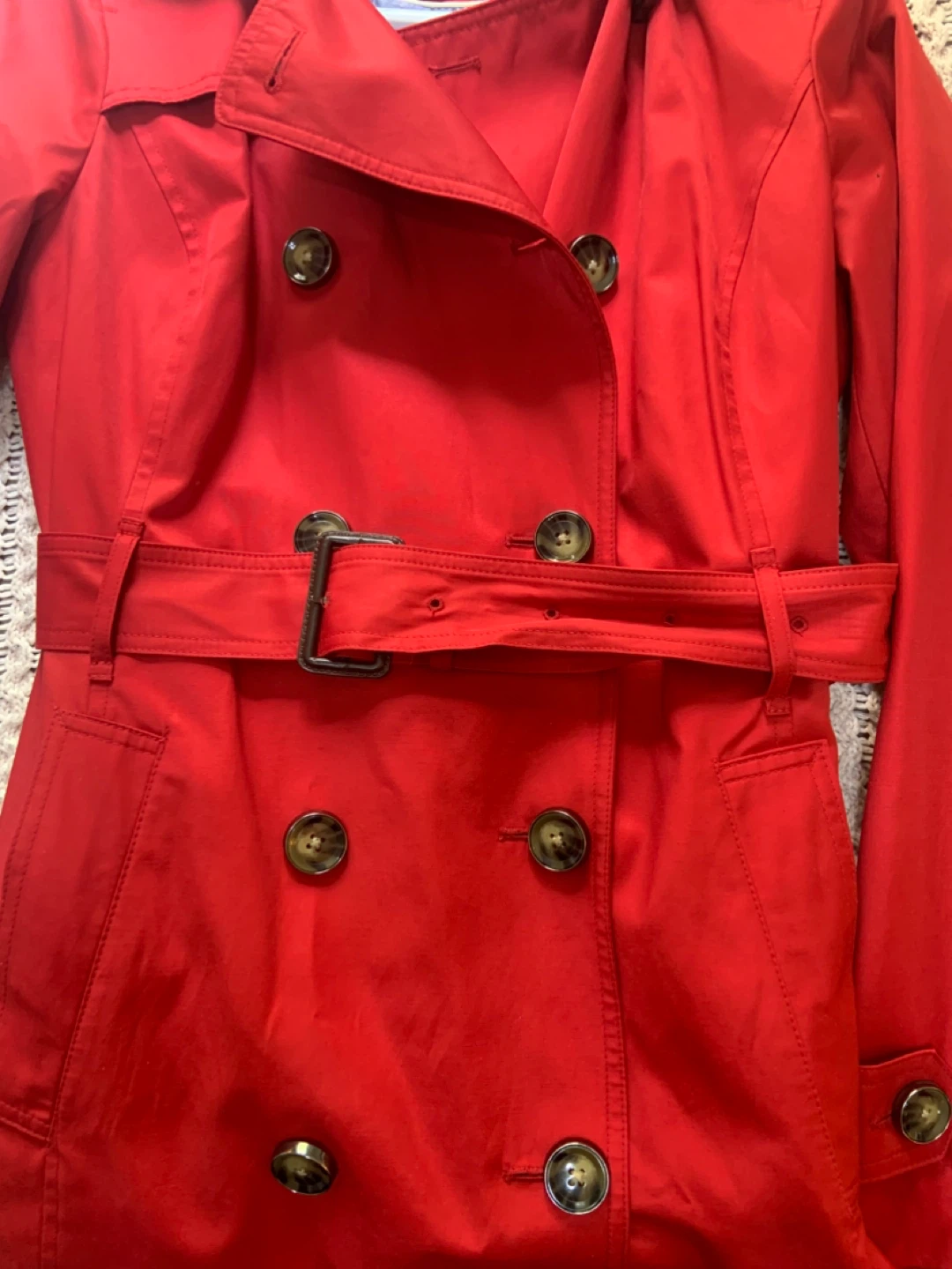 London Fog Red Double-Breasted Trench Coat - photo 4
