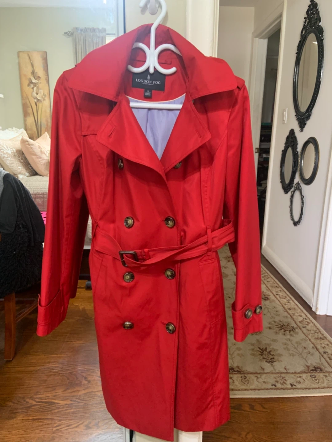 London Fog Red Double-Breasted Trench Coat - photo 5