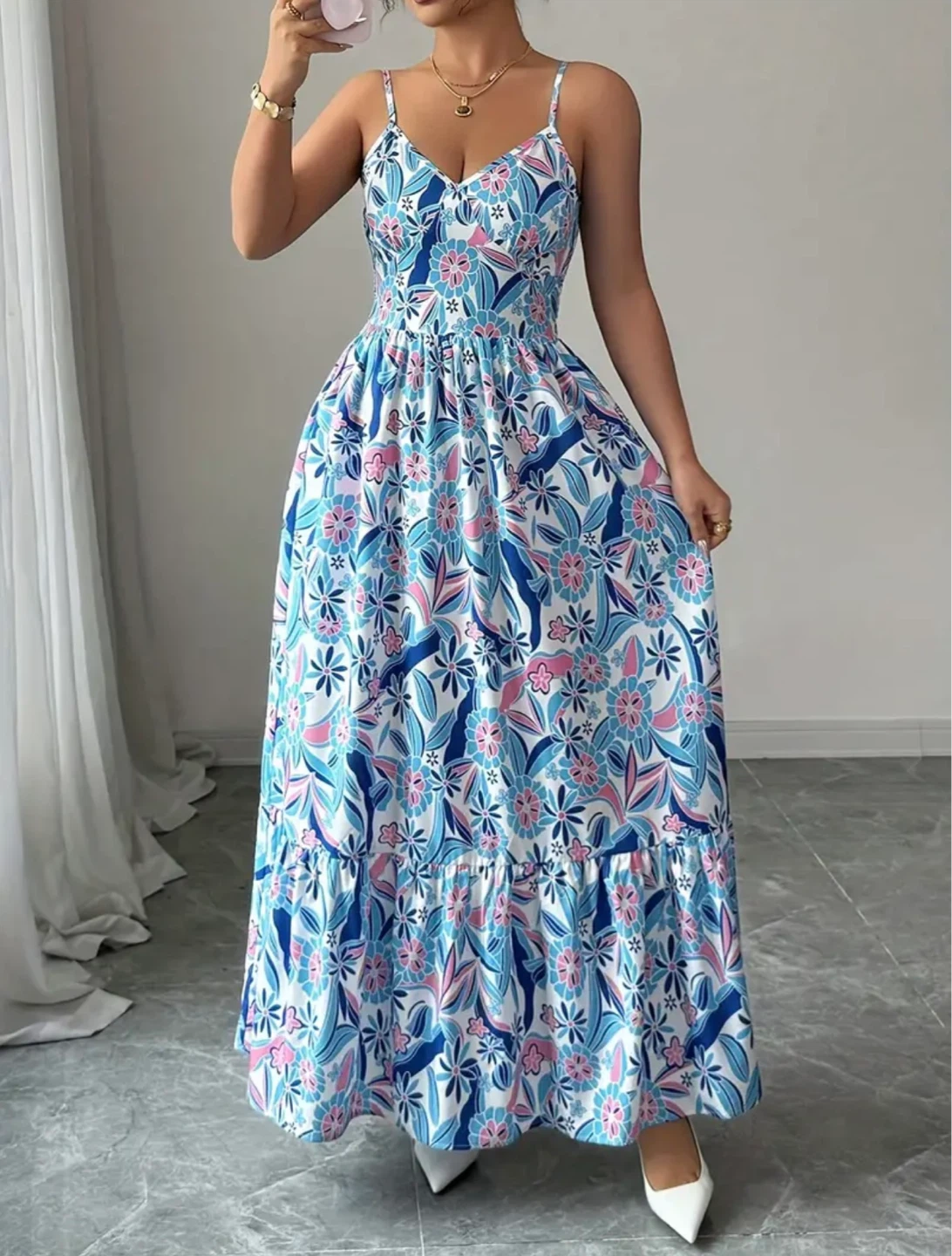 Maxi Dress with Floral Print - photo 2