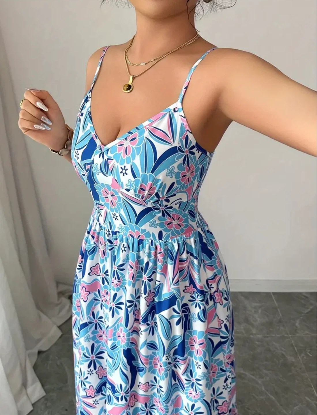 Maxi Dress with Floral Print - photo 5