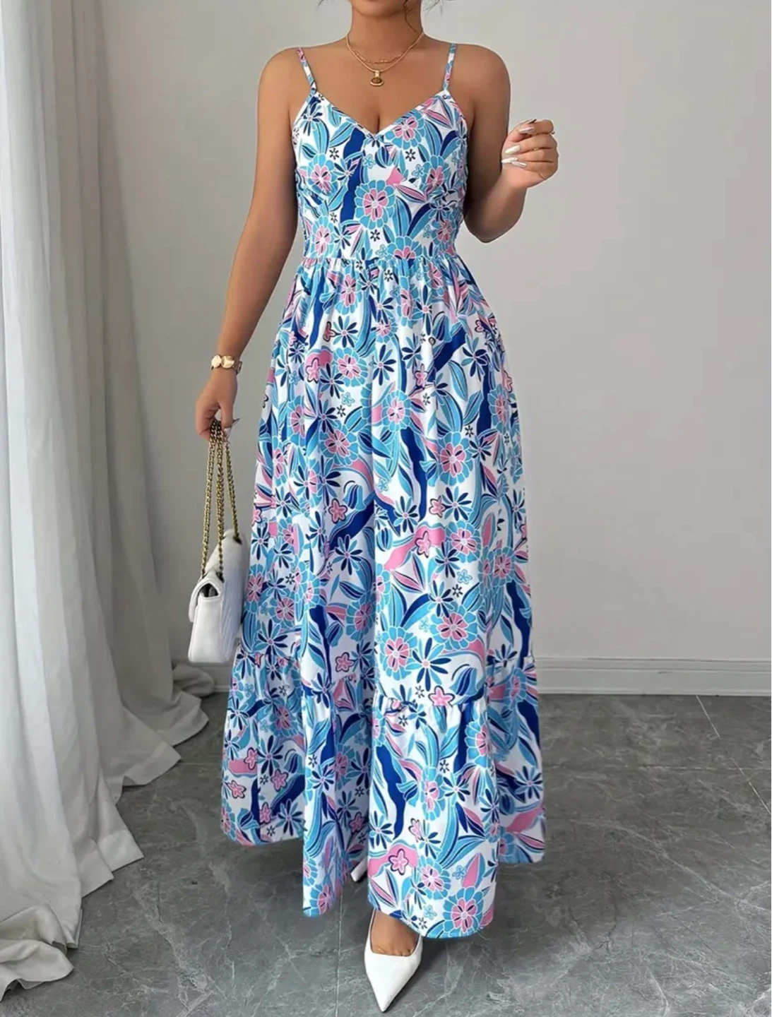 Maxi Dress with Floral Print