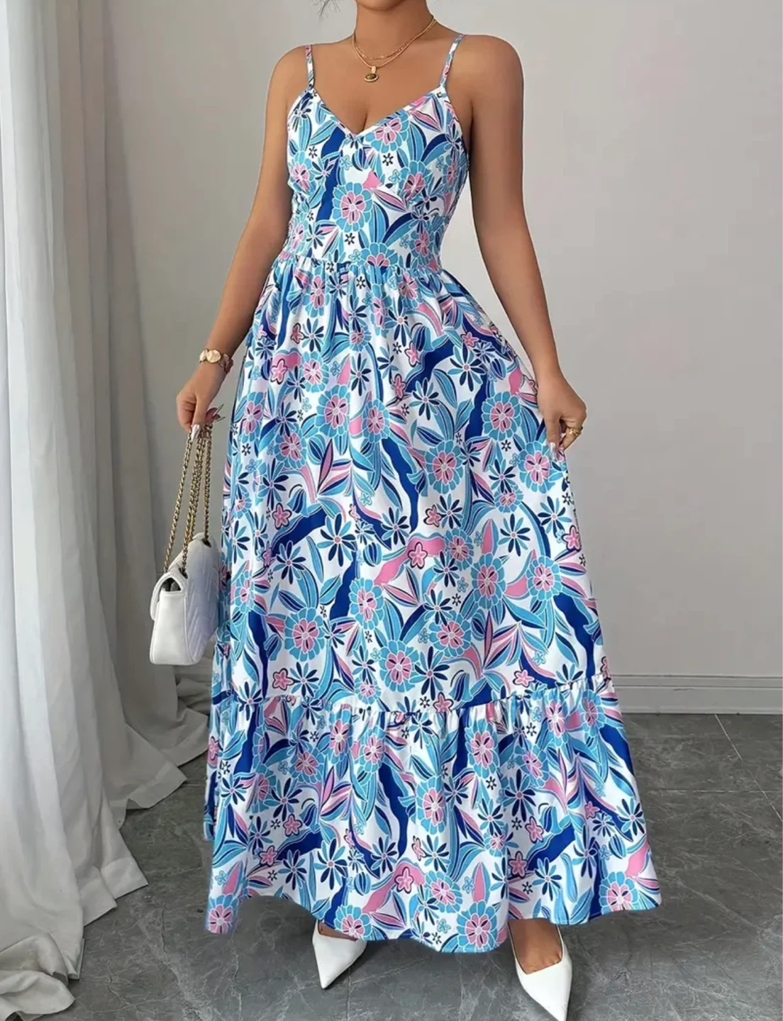 Maxi Dress with Floral Print - photo 4