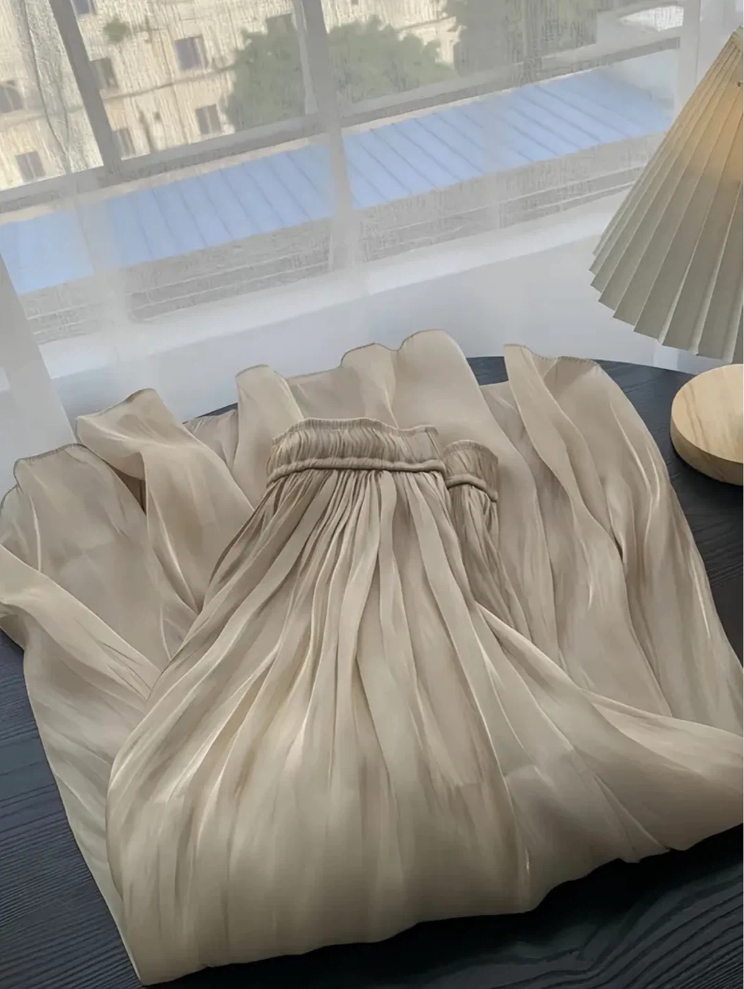 Cream Pleated Midi Skirt - photo 4