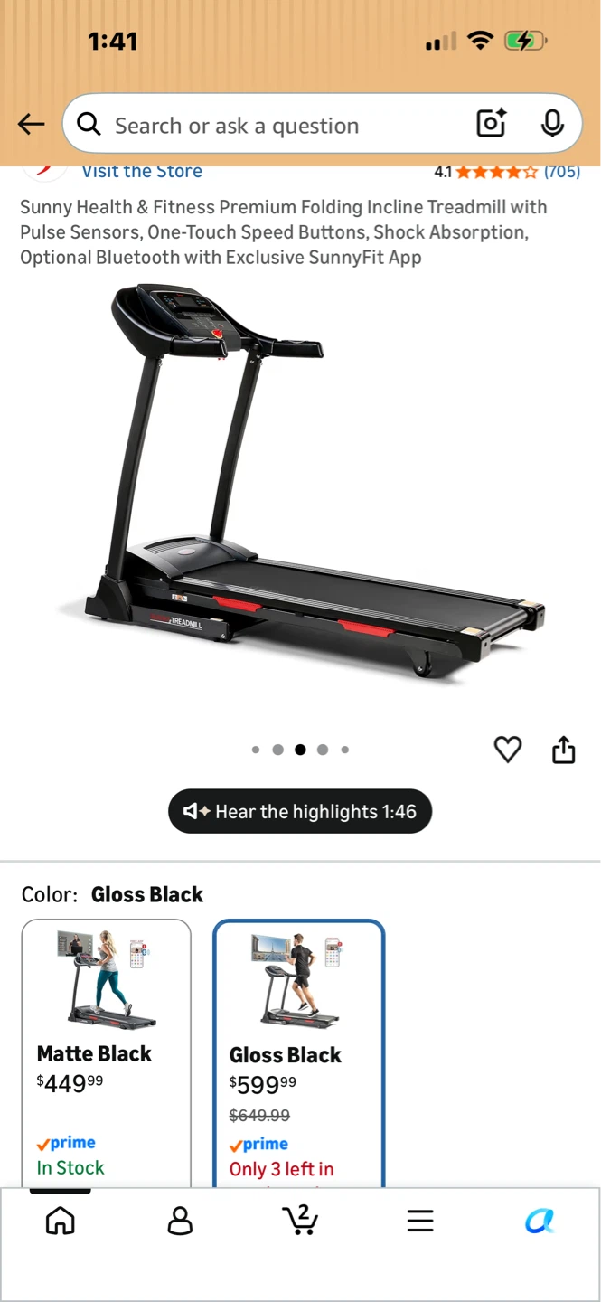 Sunny Health & Fitness Folding Treadmill - photo 2